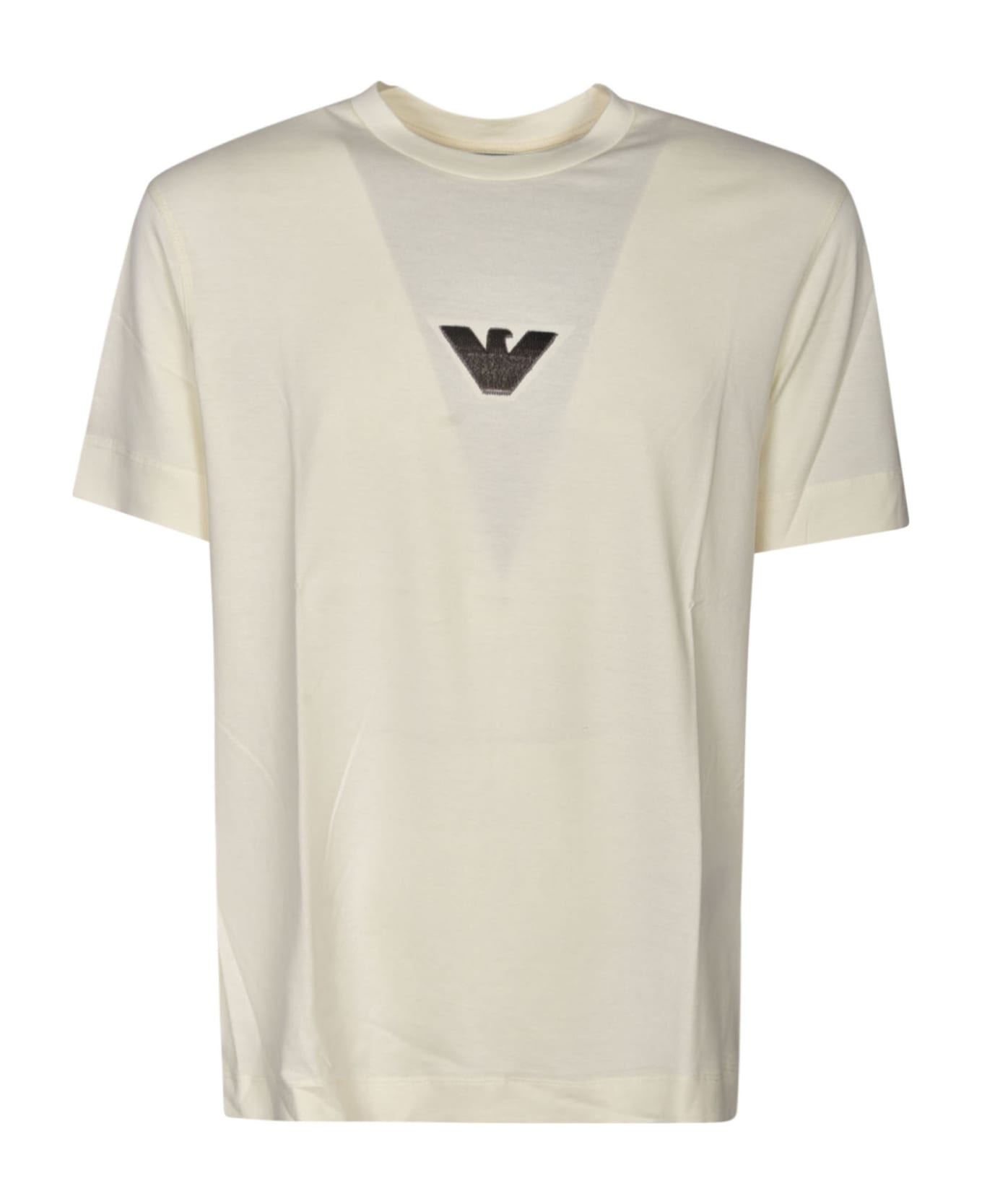 Emporio Armani Logo Round Neck T-shirt - Vaniglia