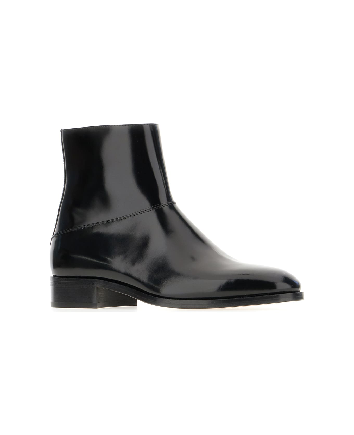 Valentino Garavani Black Leather Ankle Boots - Nero