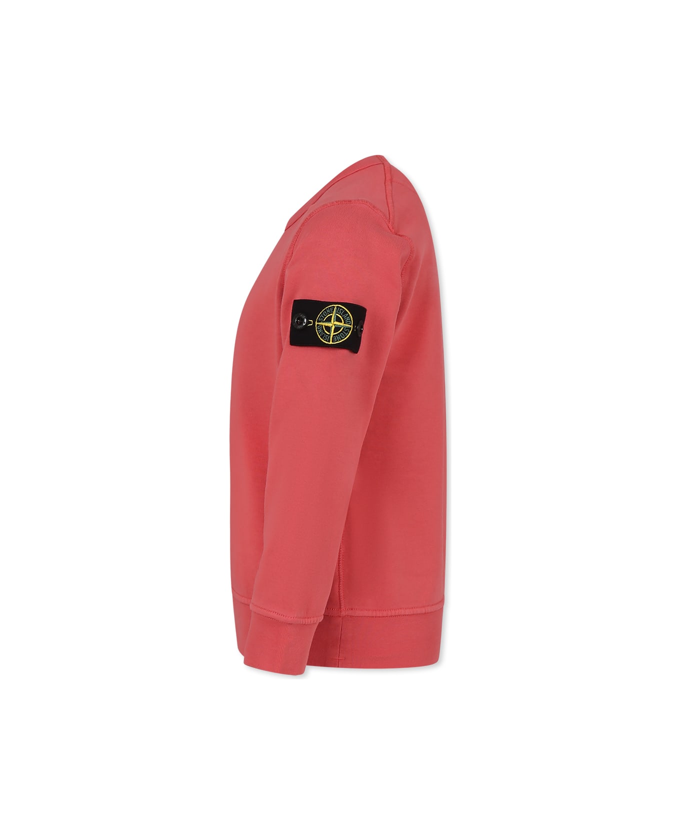 Stone Island Junior Red Sweatshirt For Boy With Compass - Red