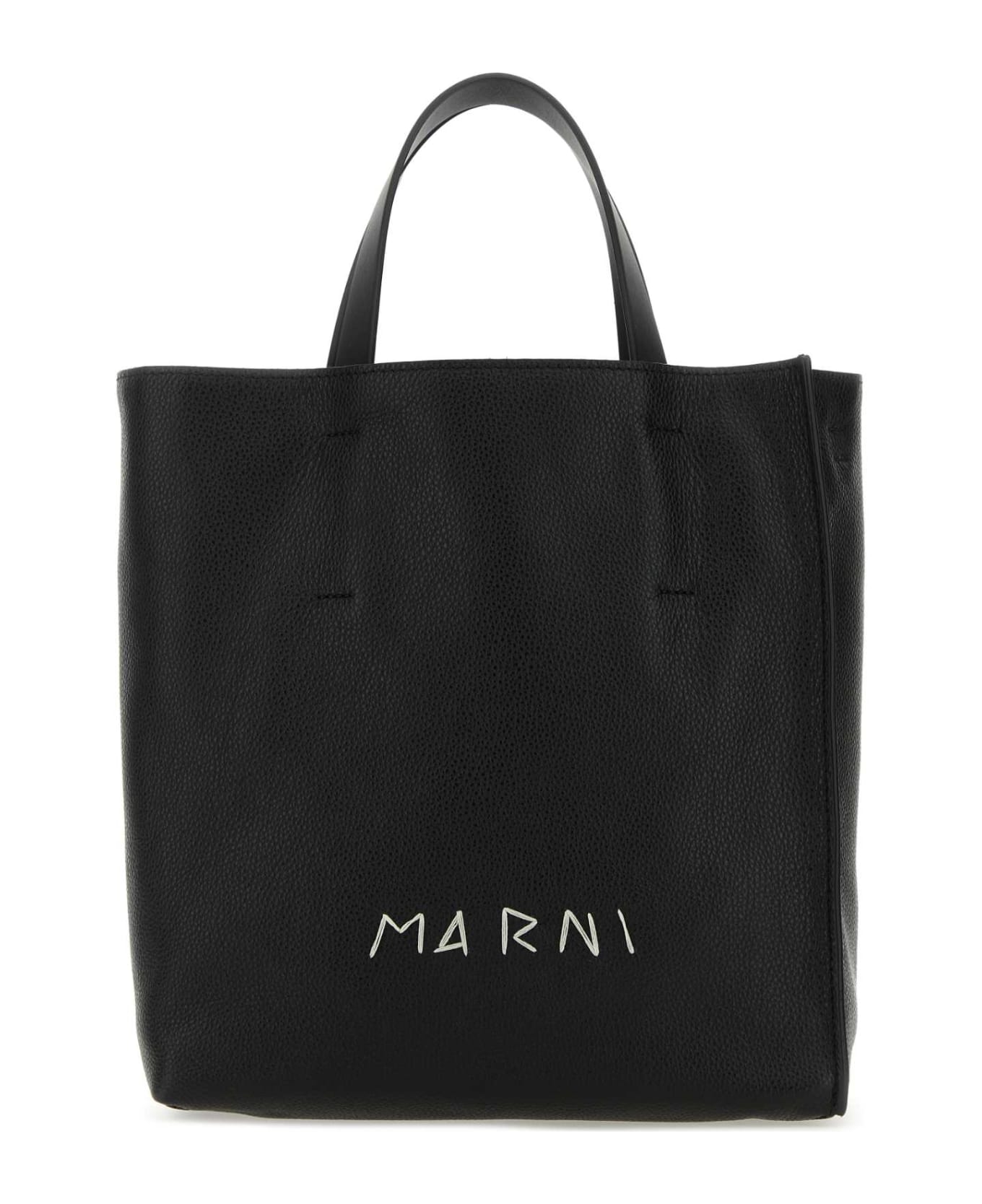 Marni Black Leather Small Museo Handbag - 00N99