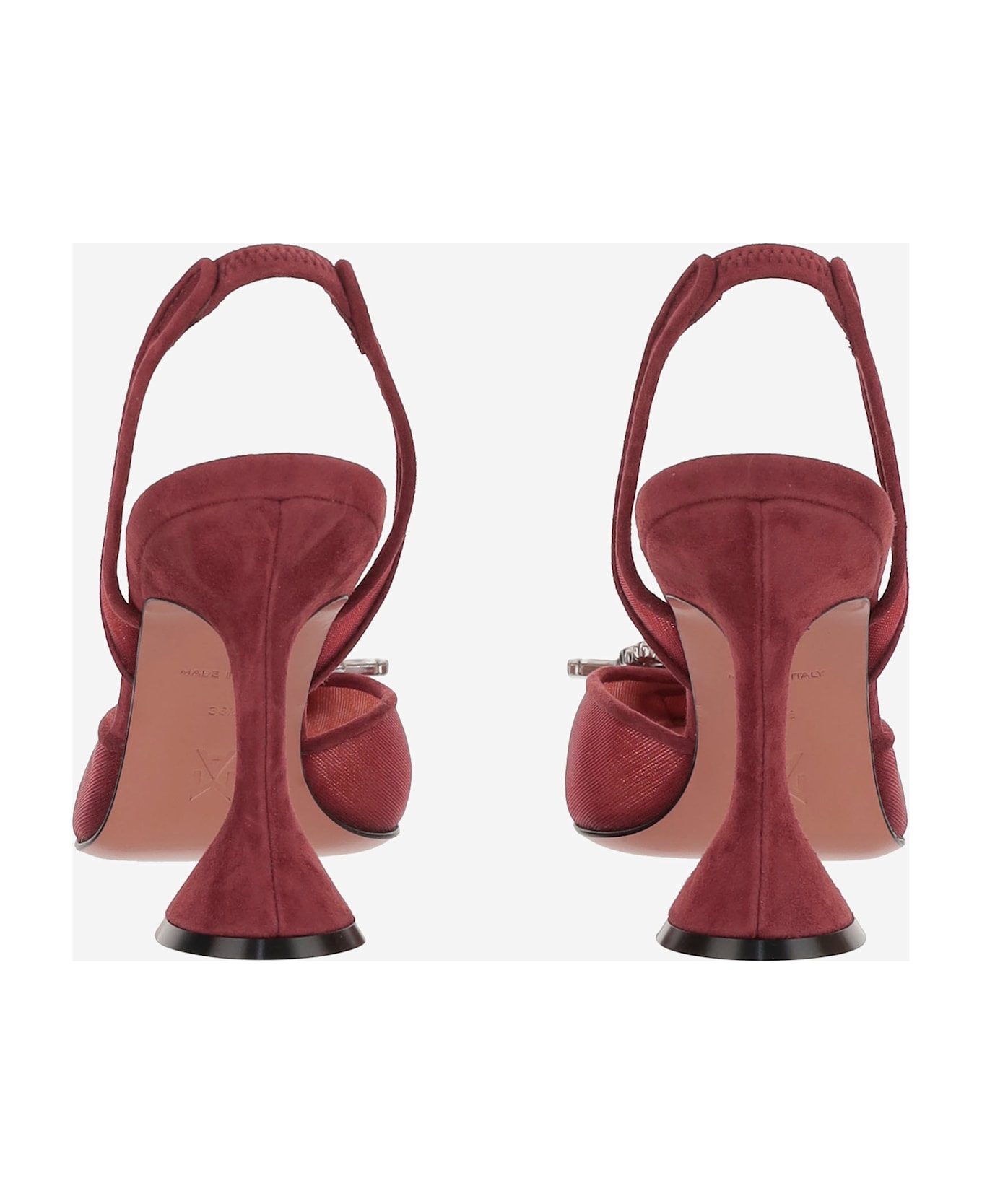 Amina Muaddi Begum Mesh Slingbacks - Red