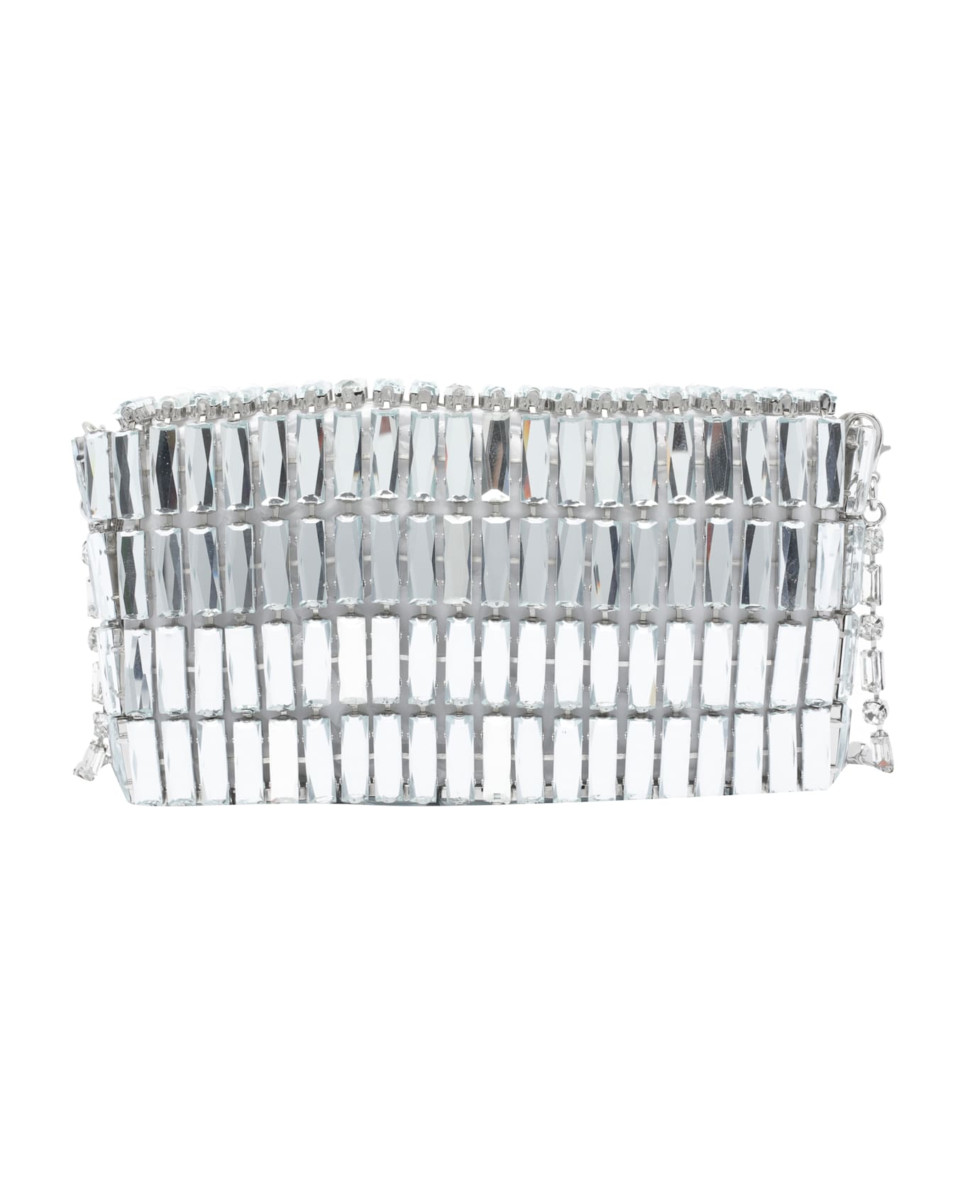 self-portrait Mini Crystals Bow Shoulder Bag - Silver