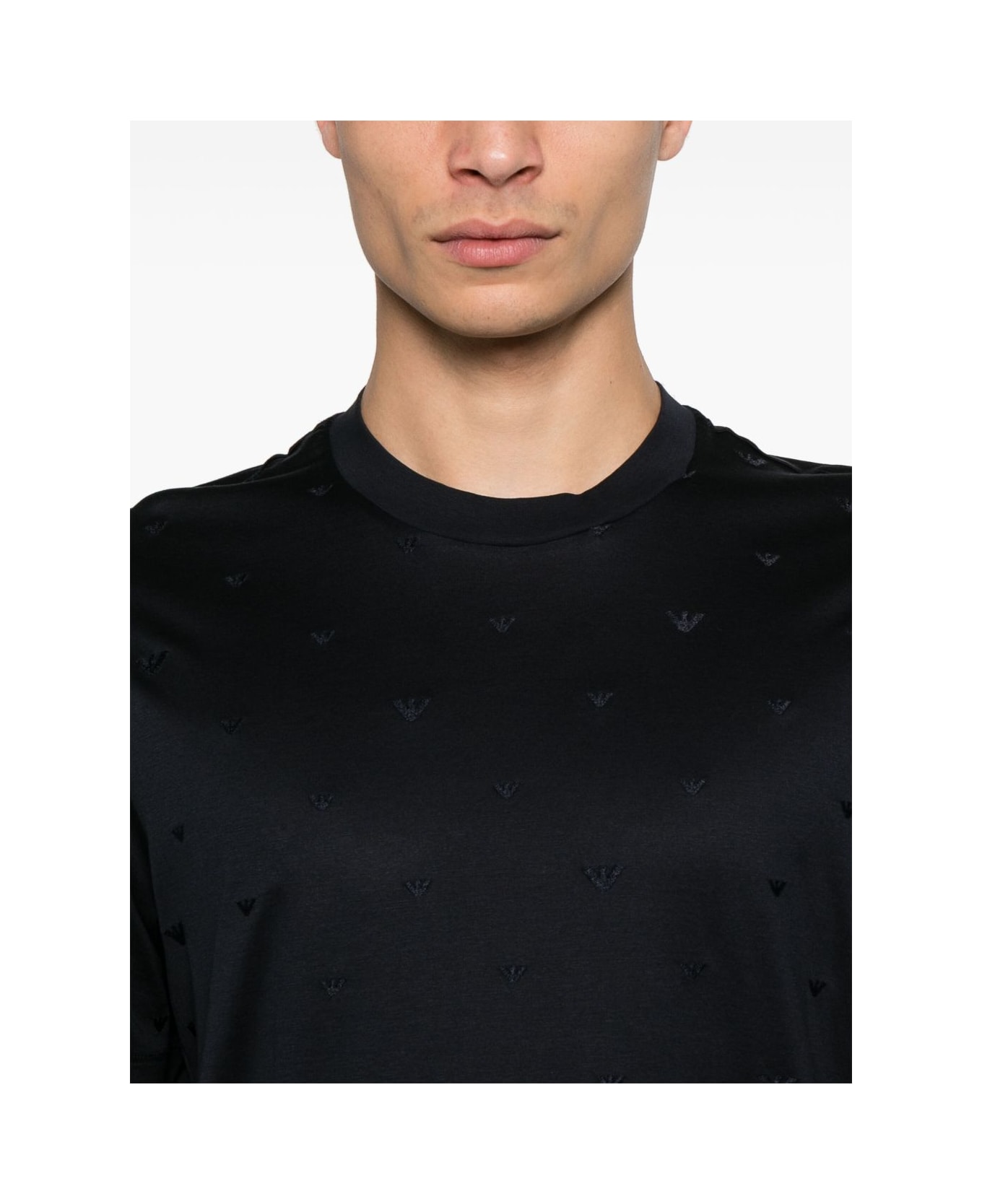 Emporio Armani Allover Logo T-shirt - Blue