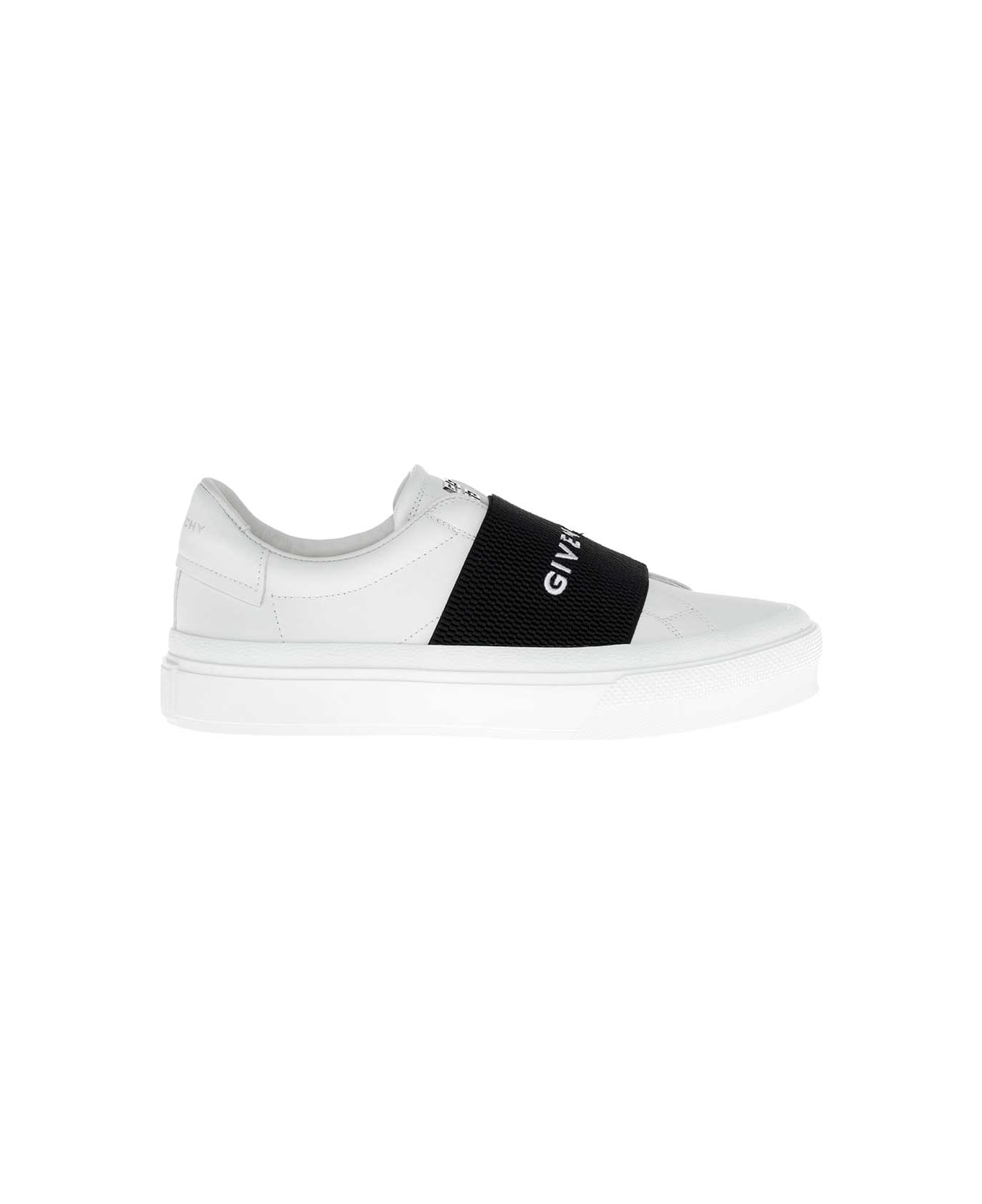 Givenchy 'city Court' White Low Top Sneakers With Logo In Leather Woman - White