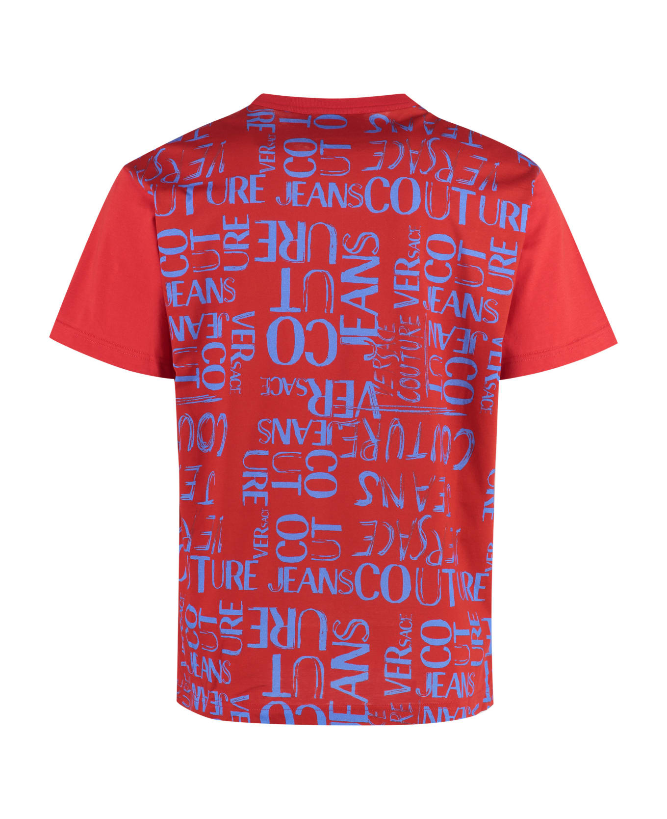 Versace Jeans Couture Printed Cotton T-shirt - red