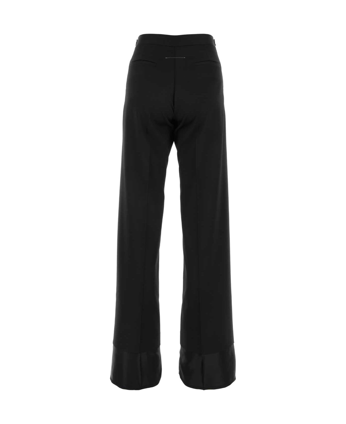 MM6 Maison Margiela Stretch Polyester Blend Pant - Black ボトムス