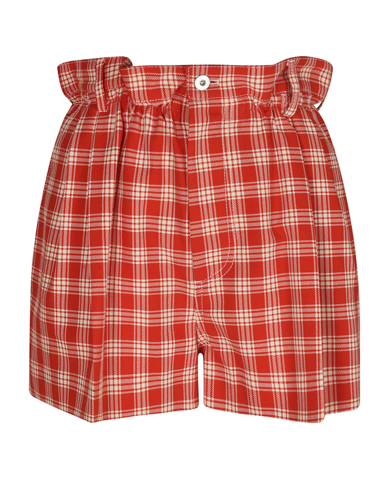 Miu Miu Check Shorts - Red/White