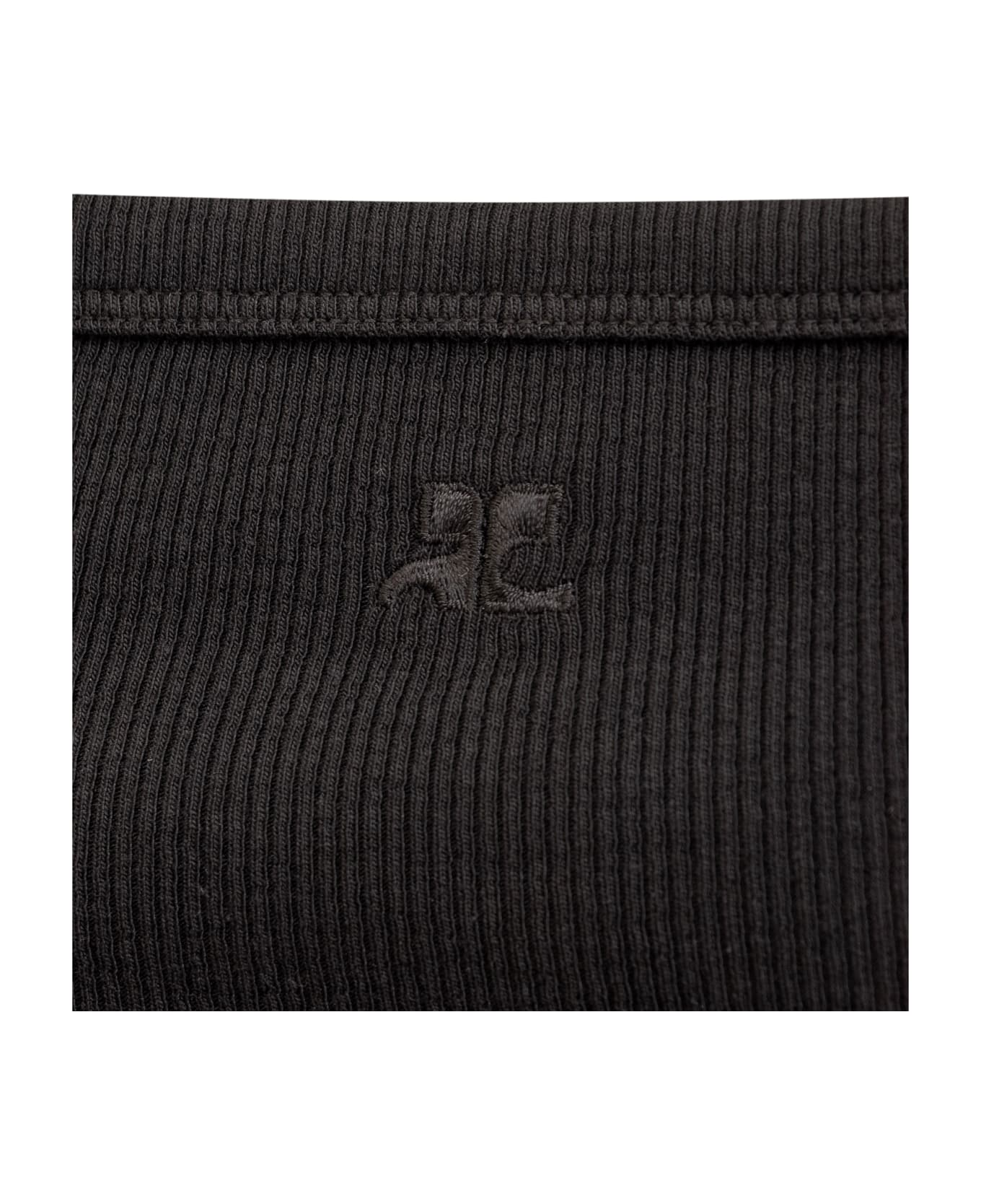 Courrèges Top With Logo - Black