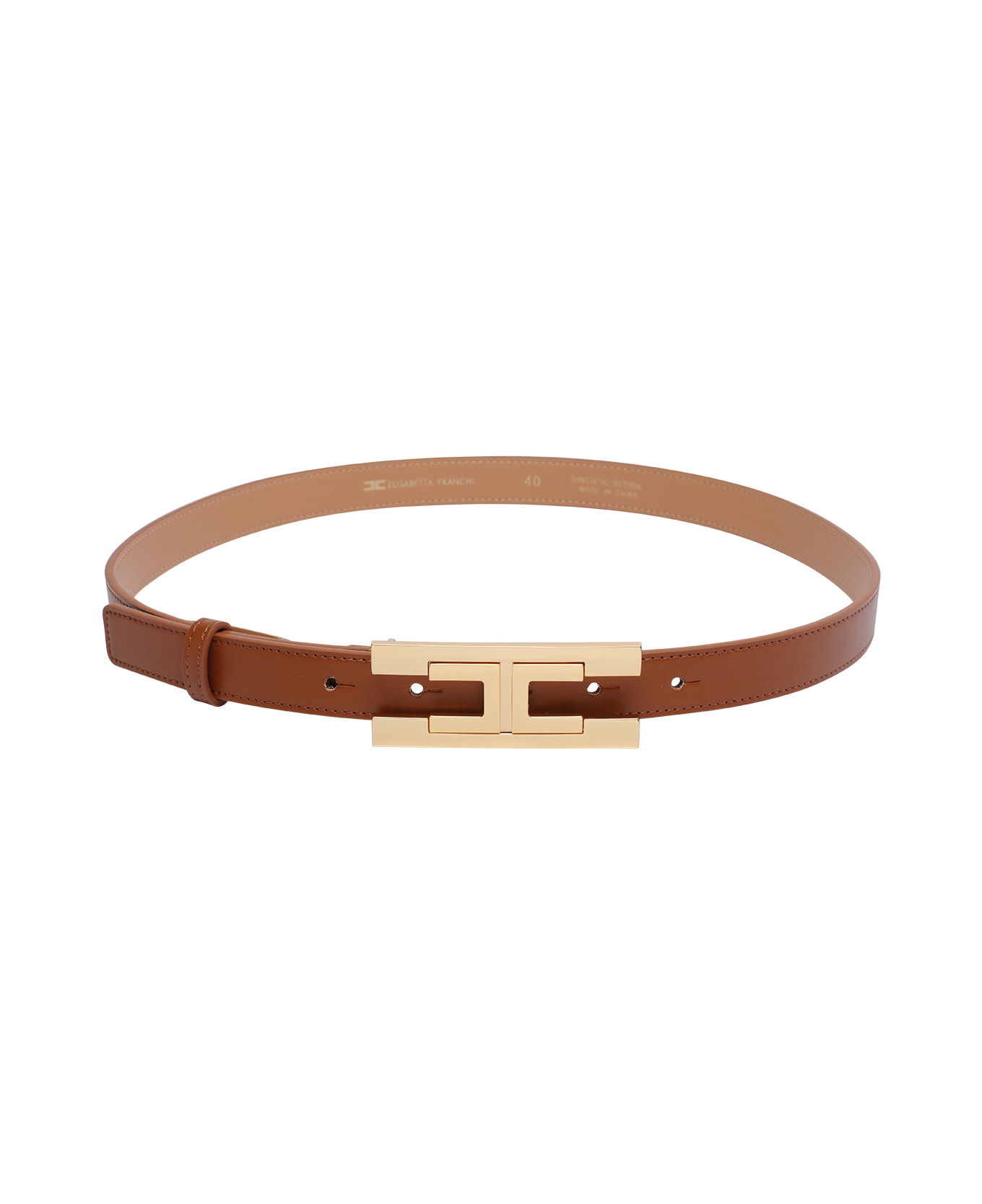 Elisabetta Franchi Logo Belt - Brown