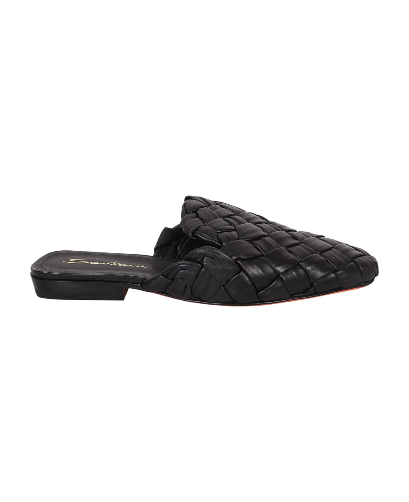 Santoni Flat Woven Sandals - Black
