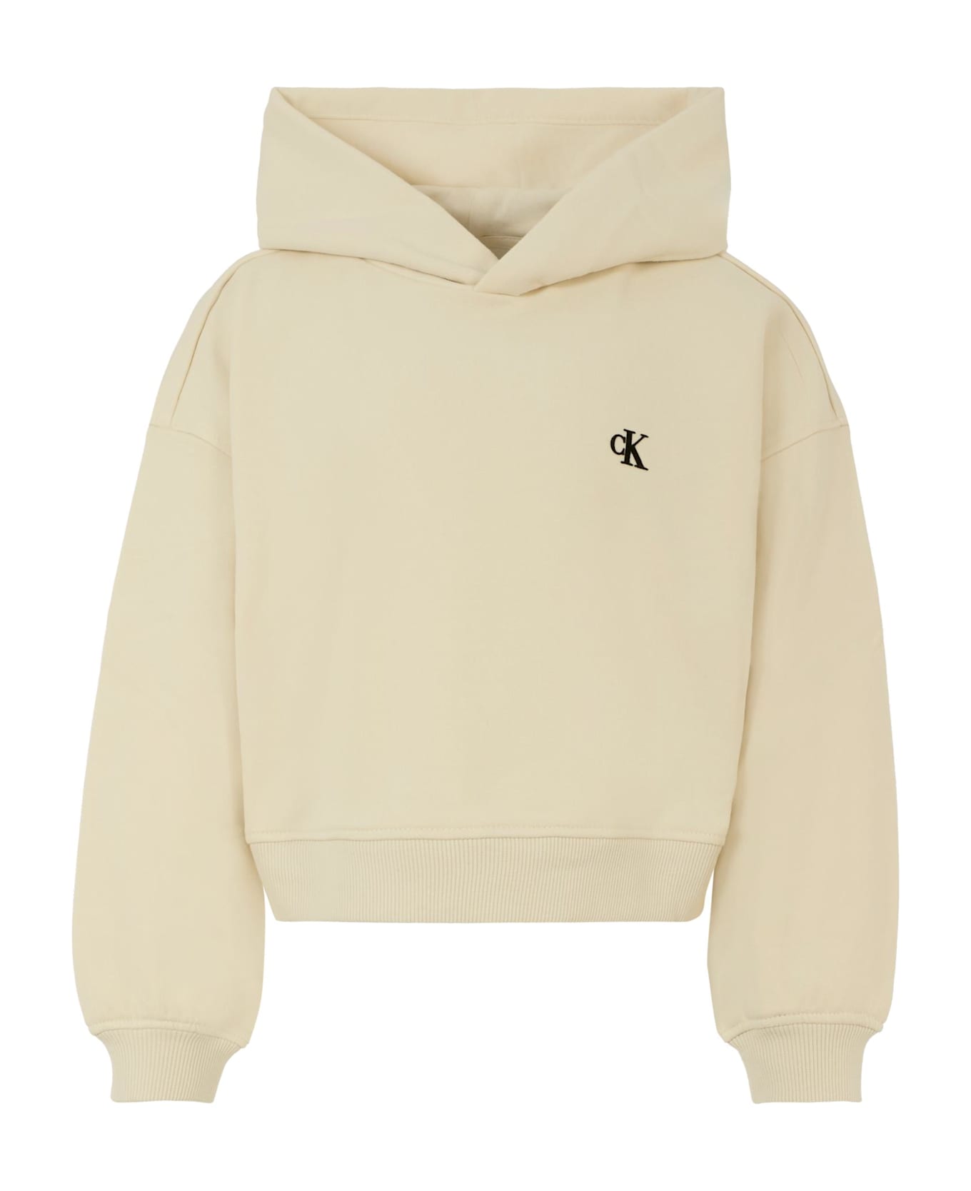 Calvin Klein Blue Sweatshirt For Boy With Logo - Beige