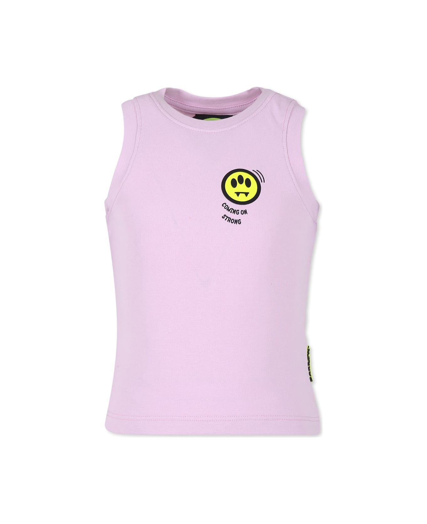 Barrow Pink Tank Top For Girl With Smiley - Pink