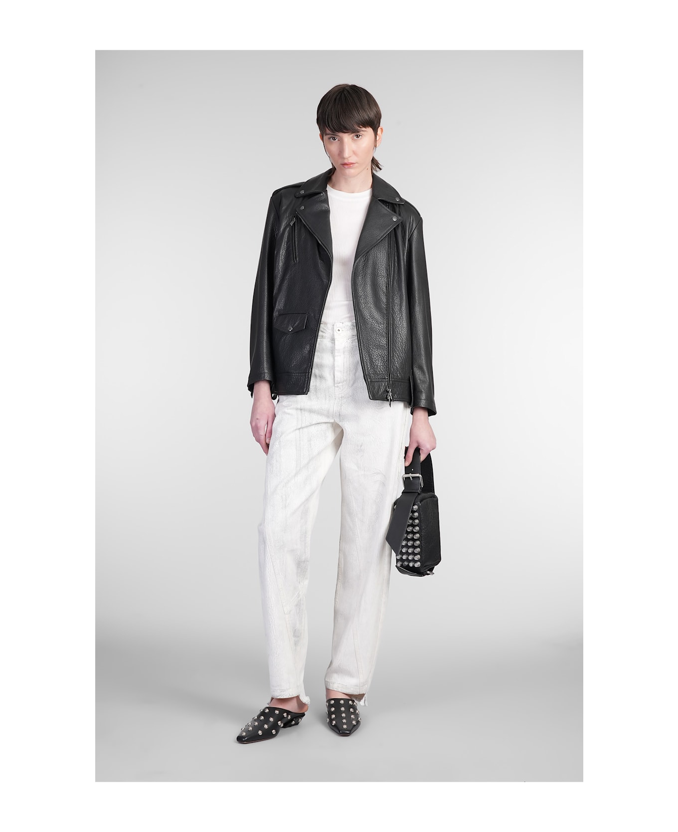 Salvatore Santoro Biker Jacket In Black Leather - black