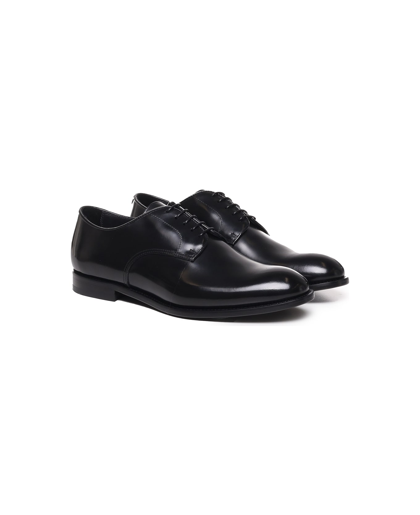Doucal's Smooth Leather Lace-up - Black