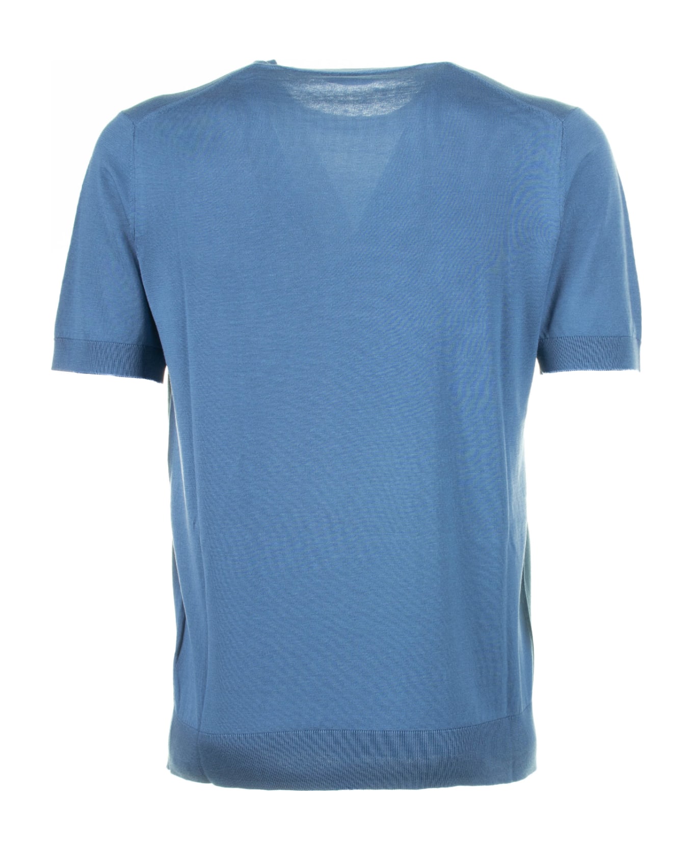 Paolo Pecora Light Blue Cotton And Silk T-shirt - AZZURRO