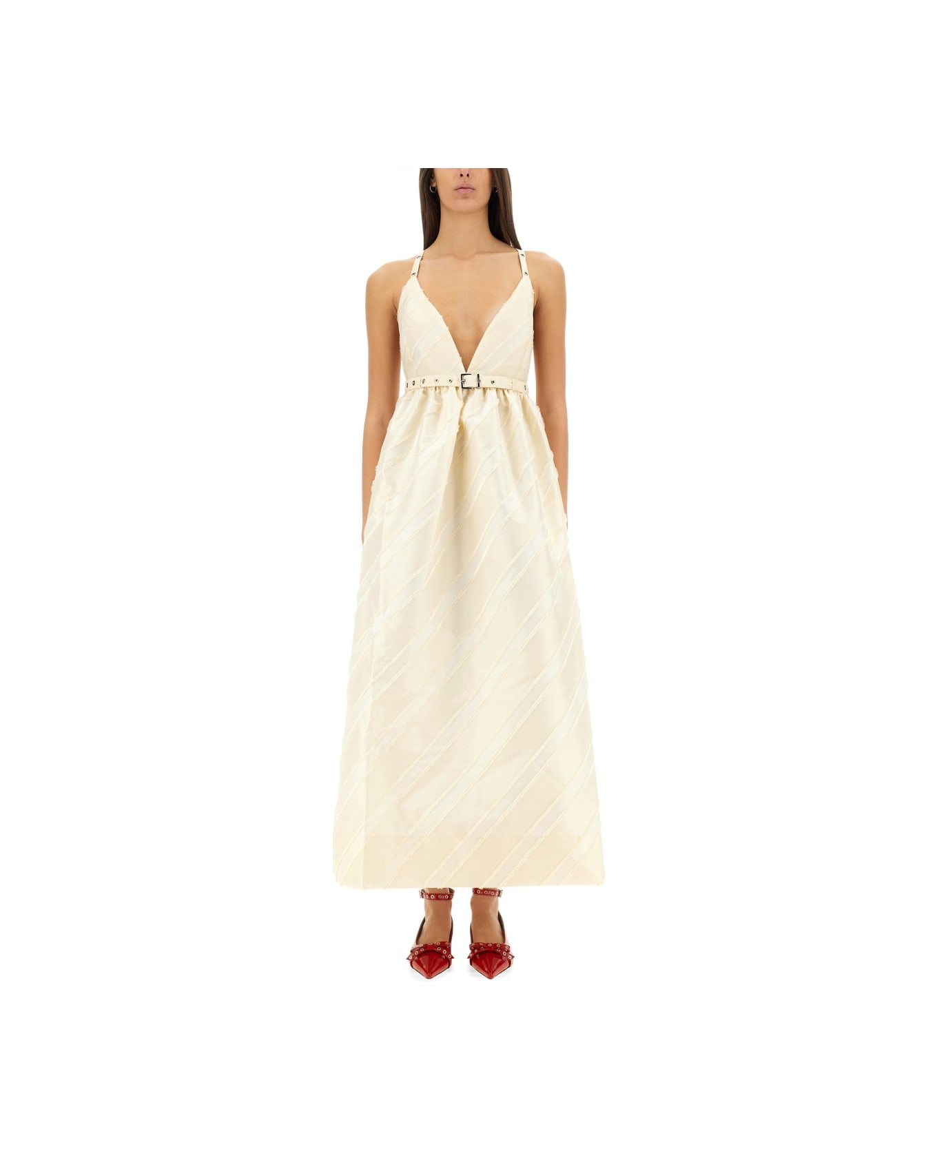 Ganni Taffeta Dress - NEUTRALS