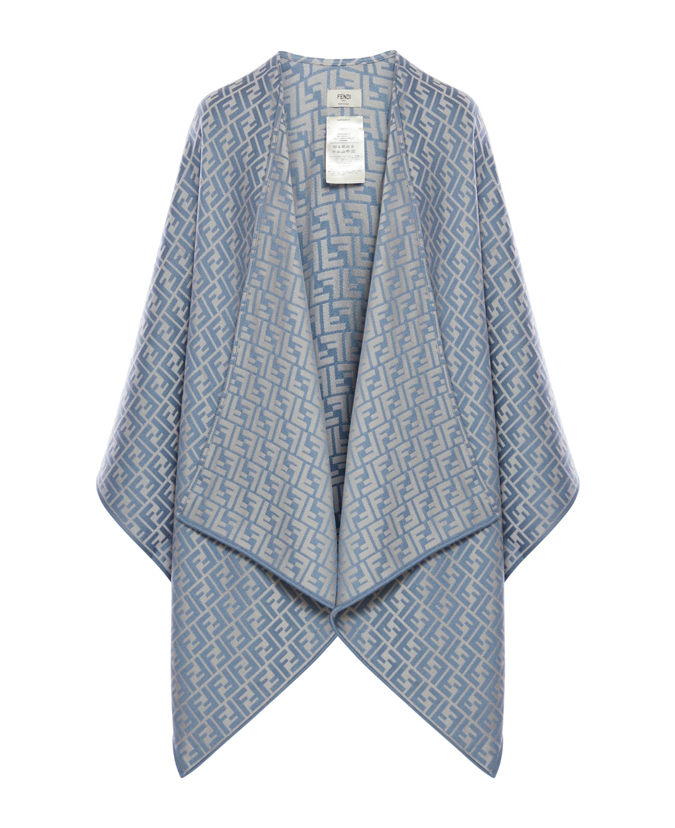 Fendi Wool And Silk Poncho - Blue