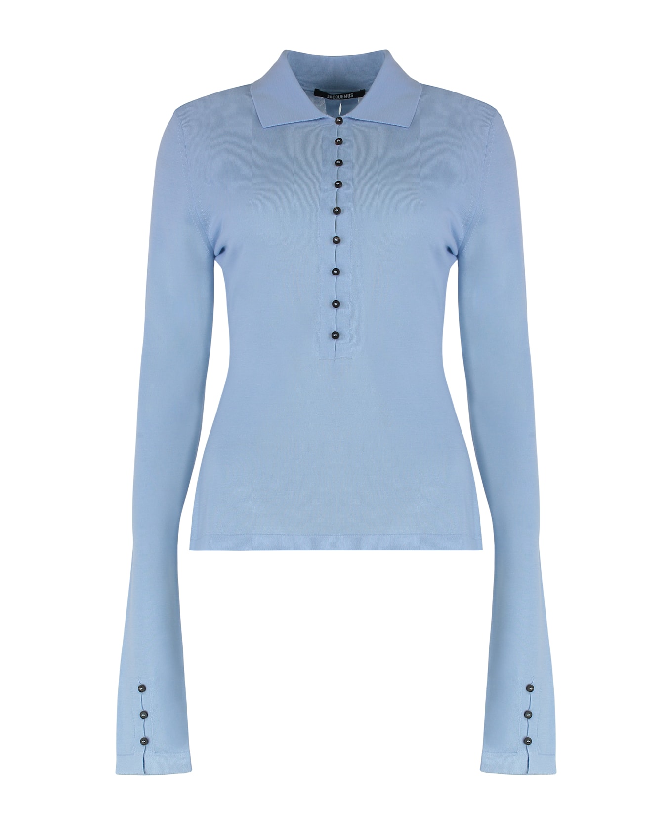 Jacquemus Long Sleeve Knit Top - Light Blue