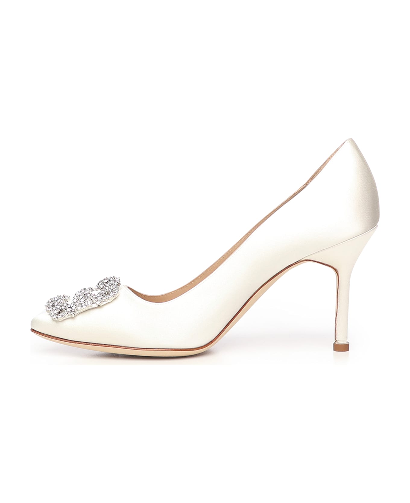 Manolo Blahnik Hangisi Satin Pumps - White