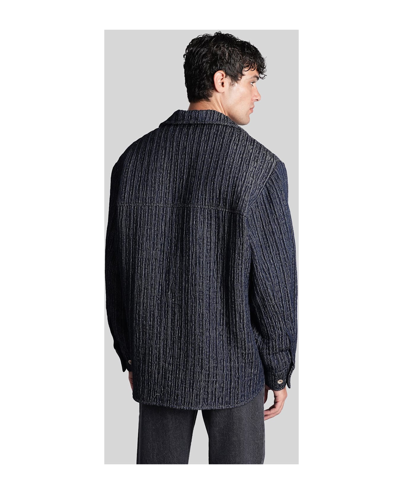 Séfr Wes Casual Jacket In Blue Cotton - blue