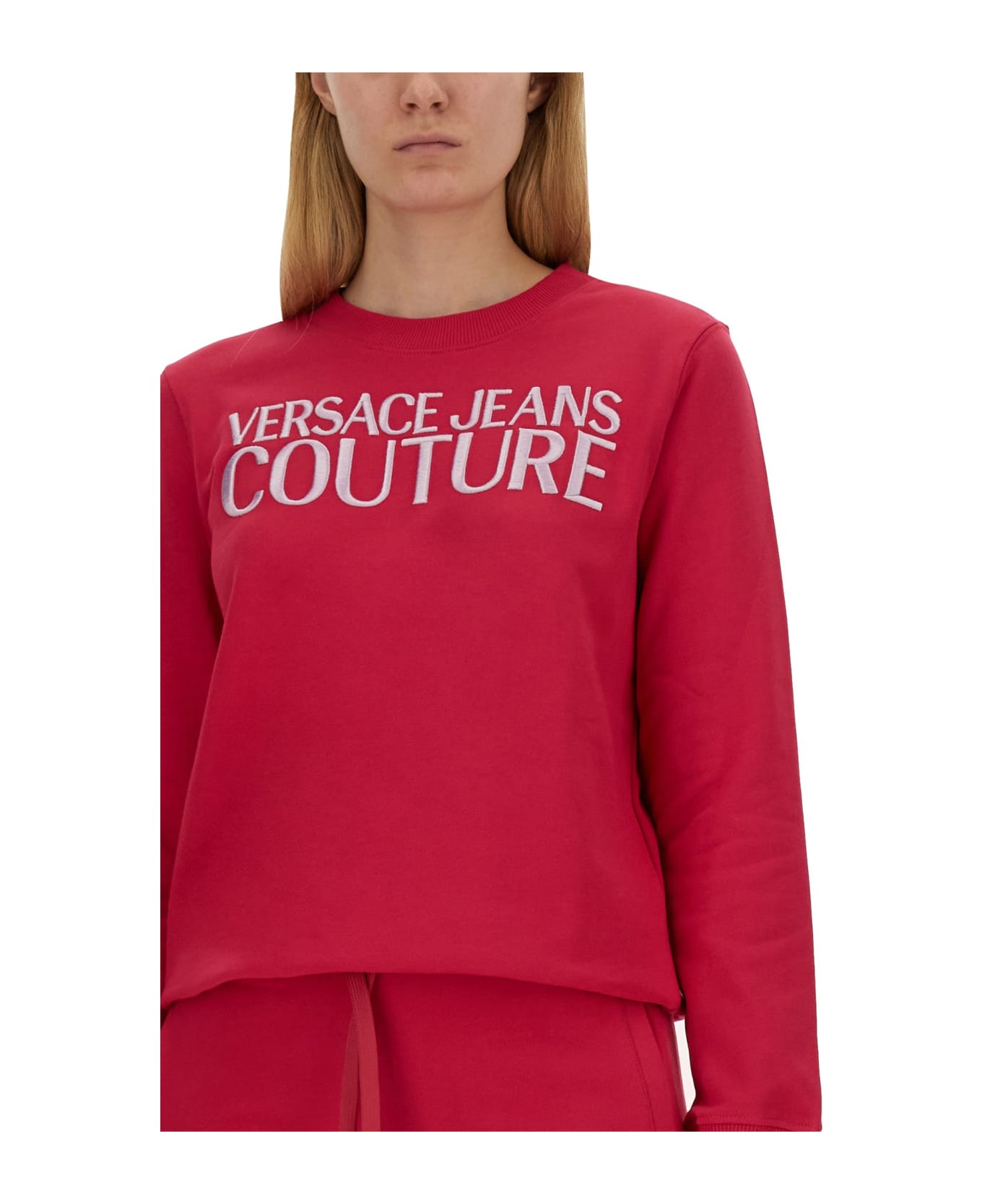 Versace Jeans Couture Sweatshirt With Logo - FUCSIA