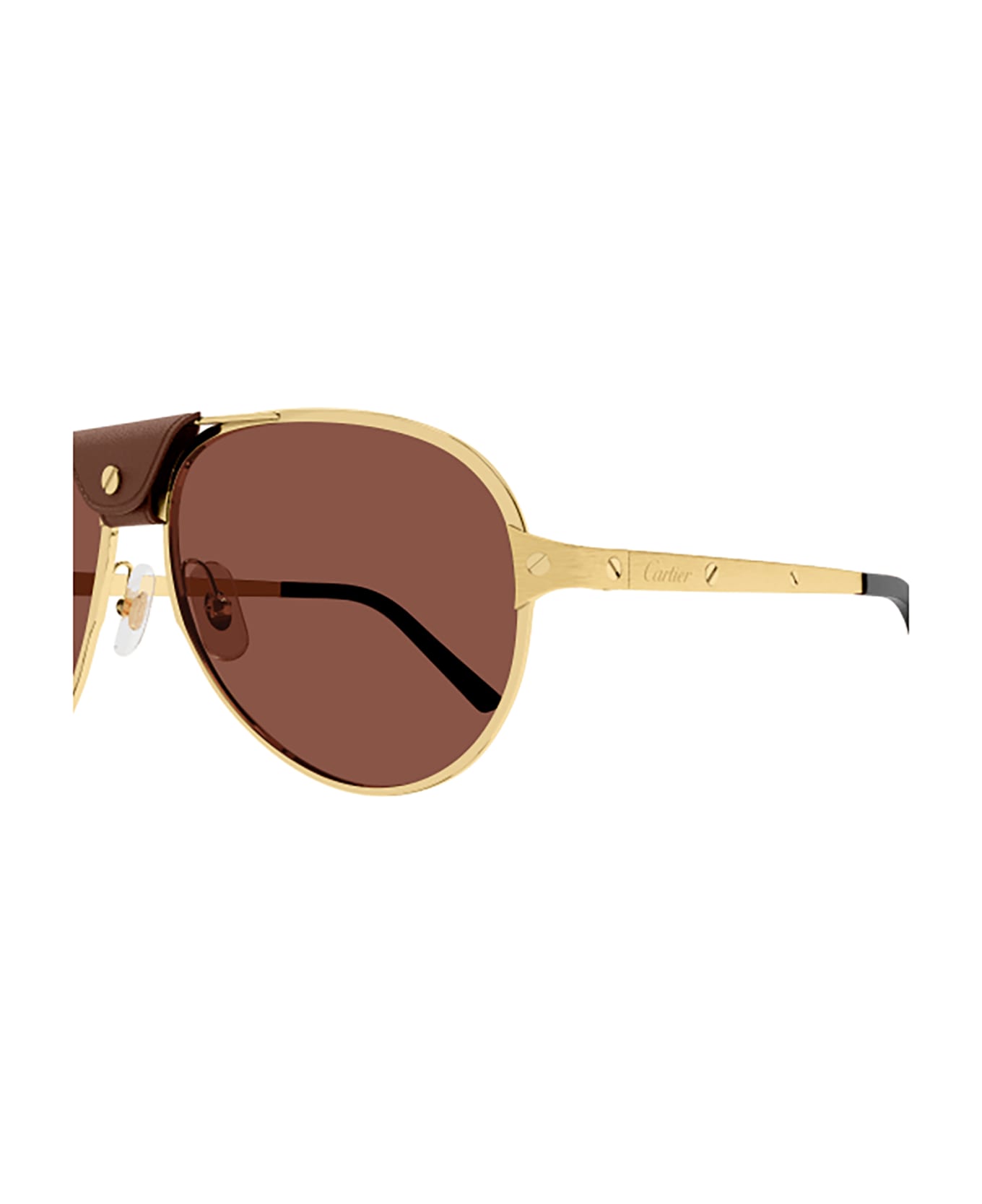 Cartier Eyewear Ct0034s Santos De Cartier 015 Sunglasses - Gold Gold Red