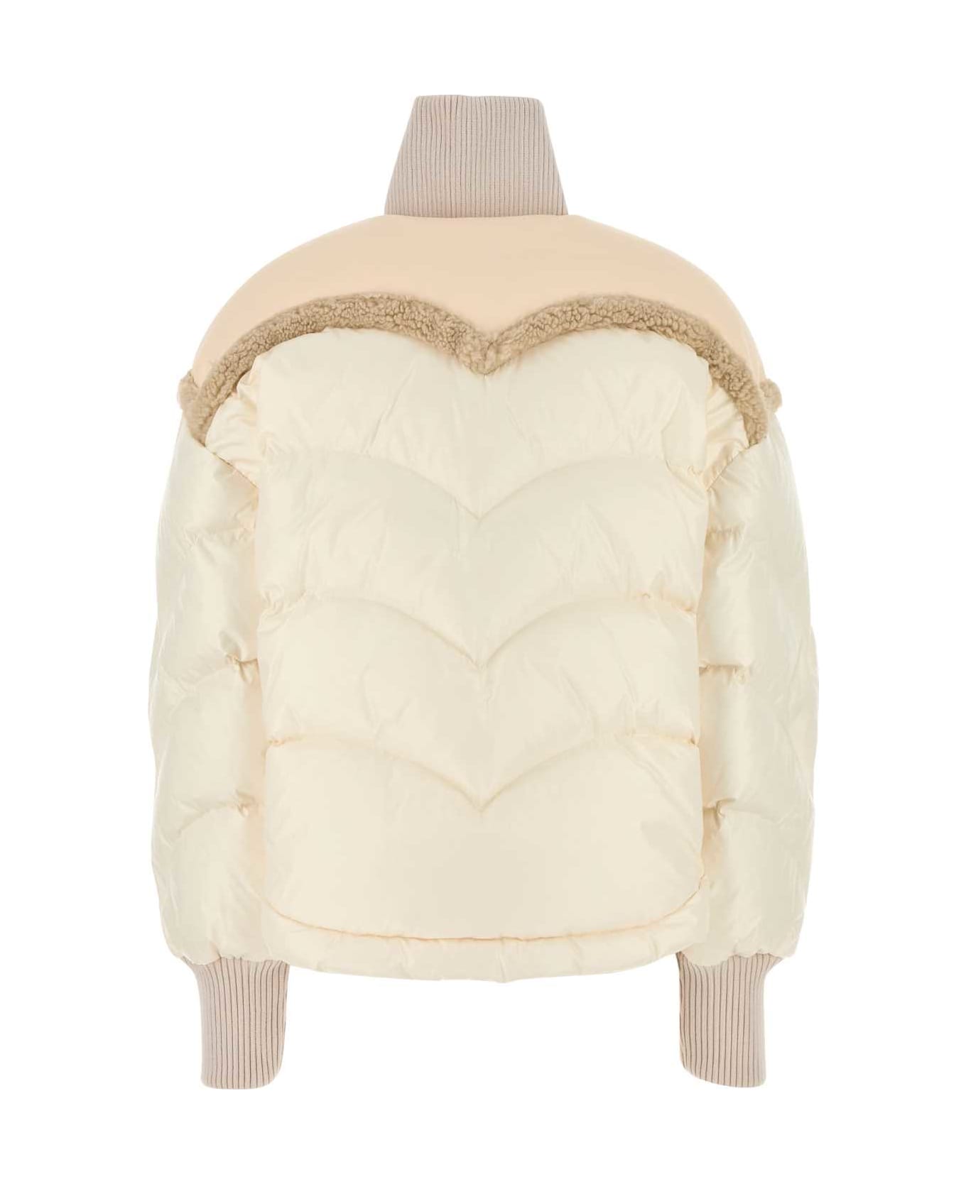 Khrisjoy Ivory Nylon Corazon Down Jacket - BUTTER