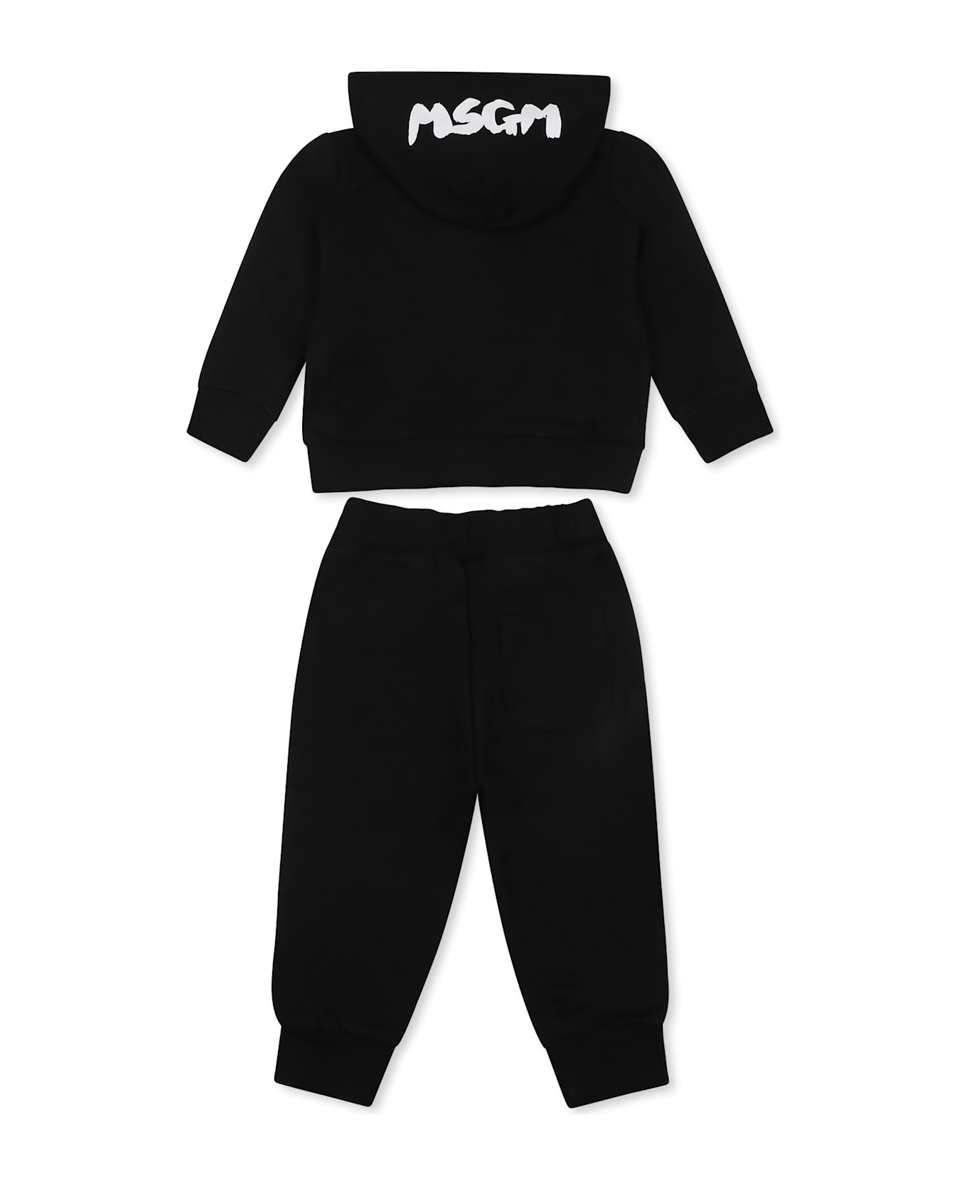 MSGM Black Suit For Babykids With Logo - Black