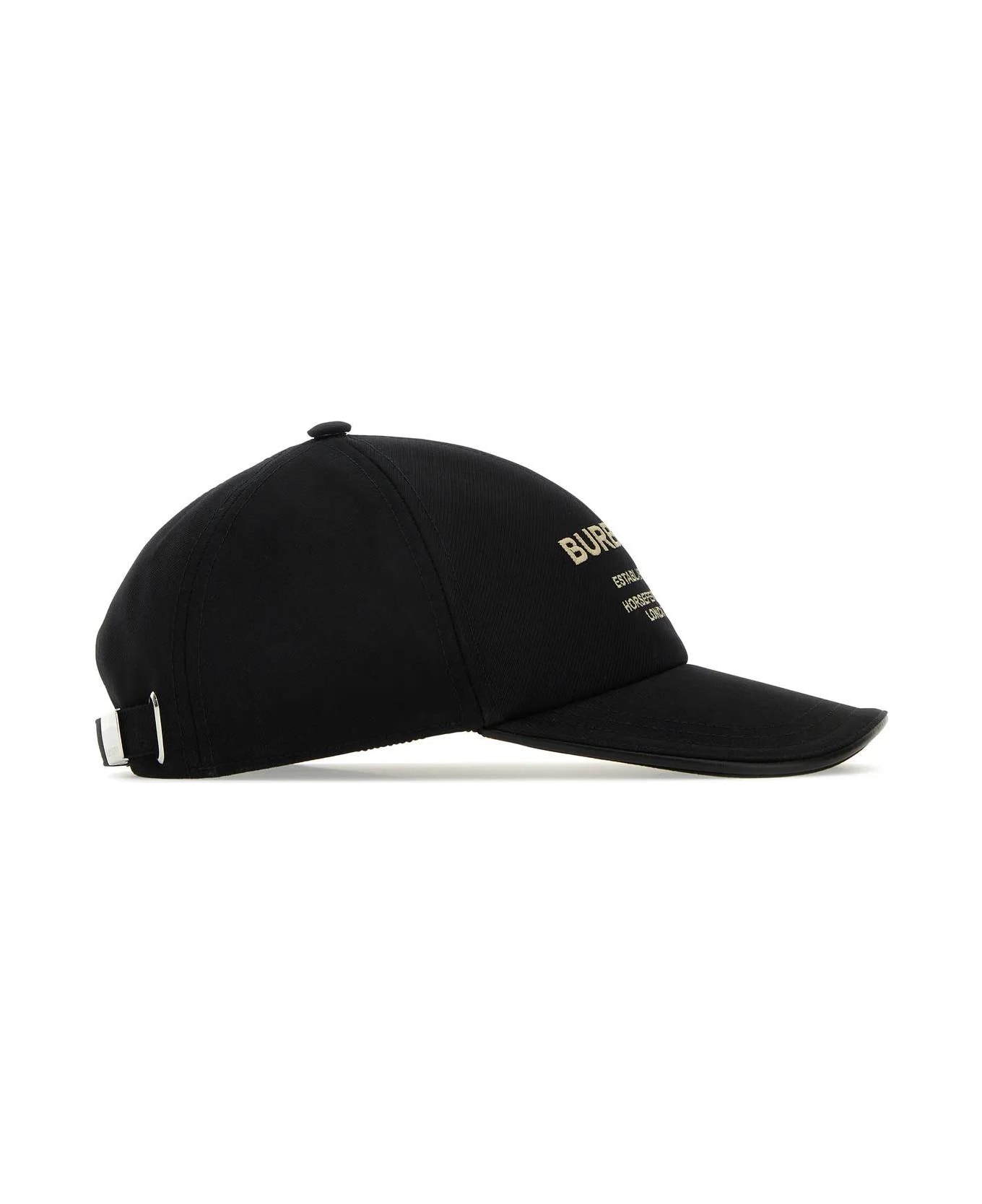 Burberry Black Cotton Baseball Cap - Black 帽子