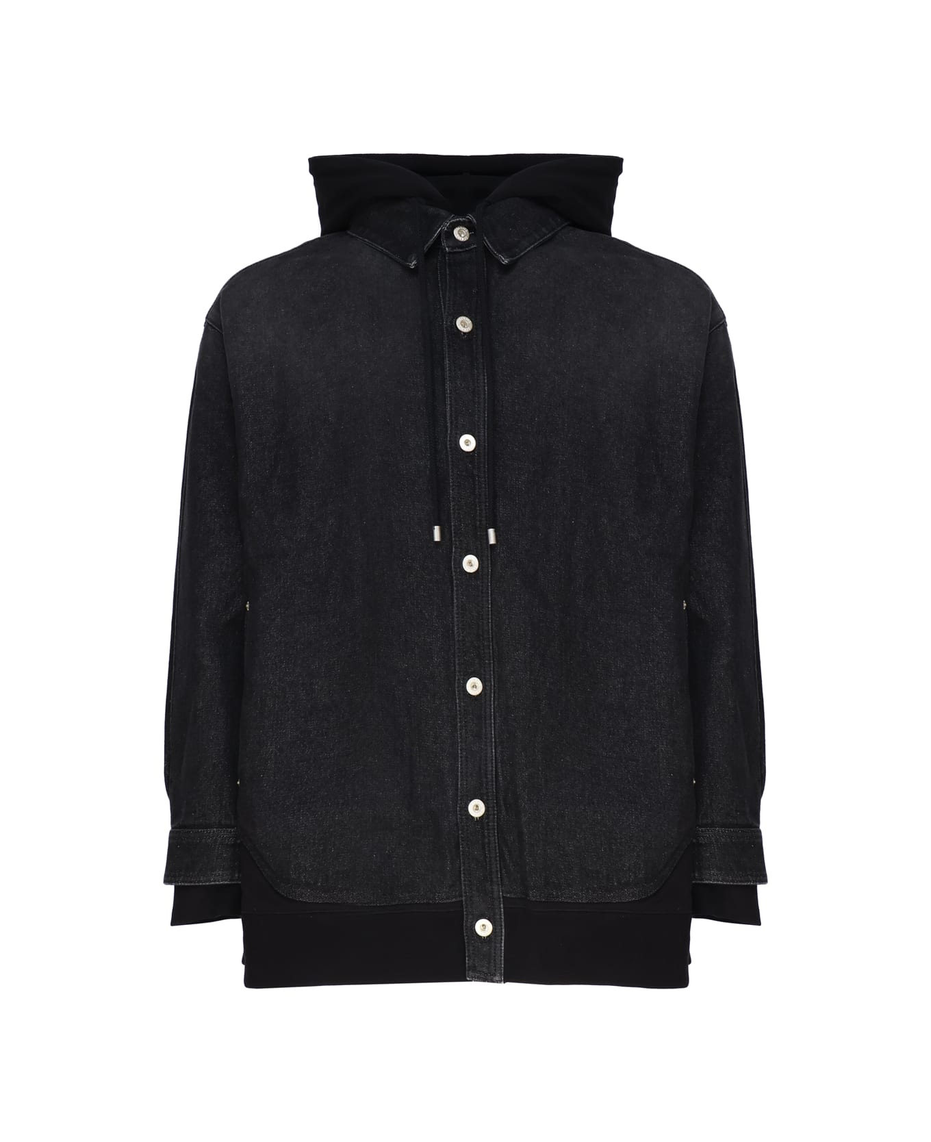 Loewe Hooded Jacket In Denim - Washed Black