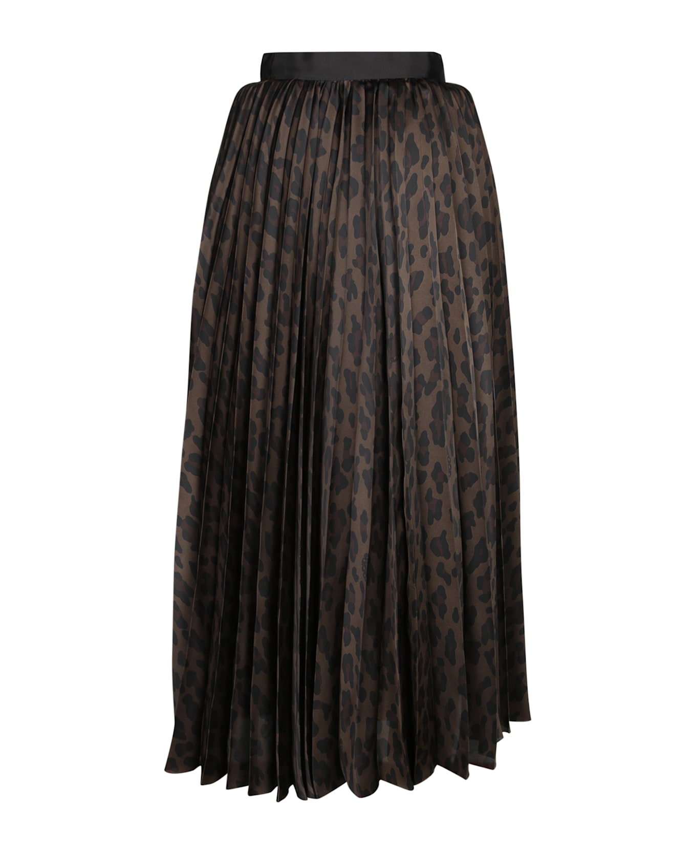 Sacai Leopard Print Skirt - Brown