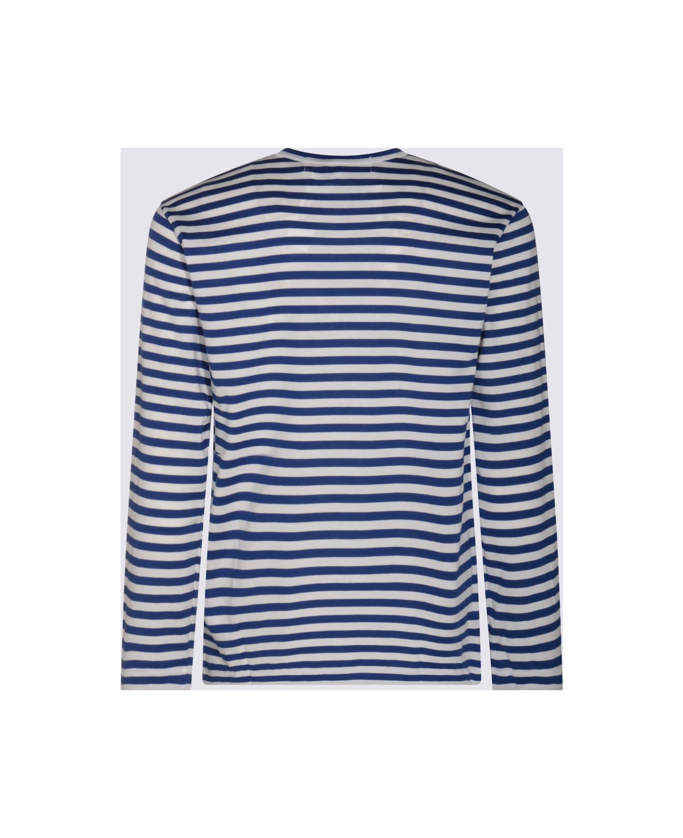 Comme des Garçons Play Blue And White Cotton T-shirt - White