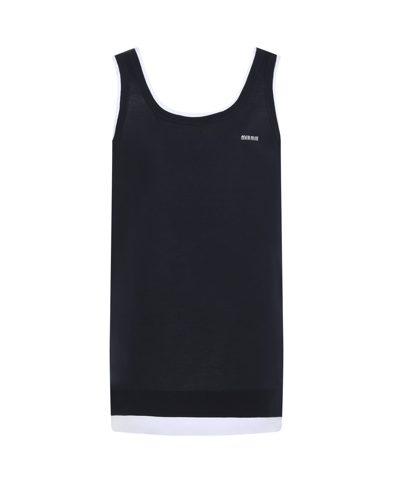 Miu Miu Midnight Blue Stretch Silk Blend Dress - BLUBIANCO