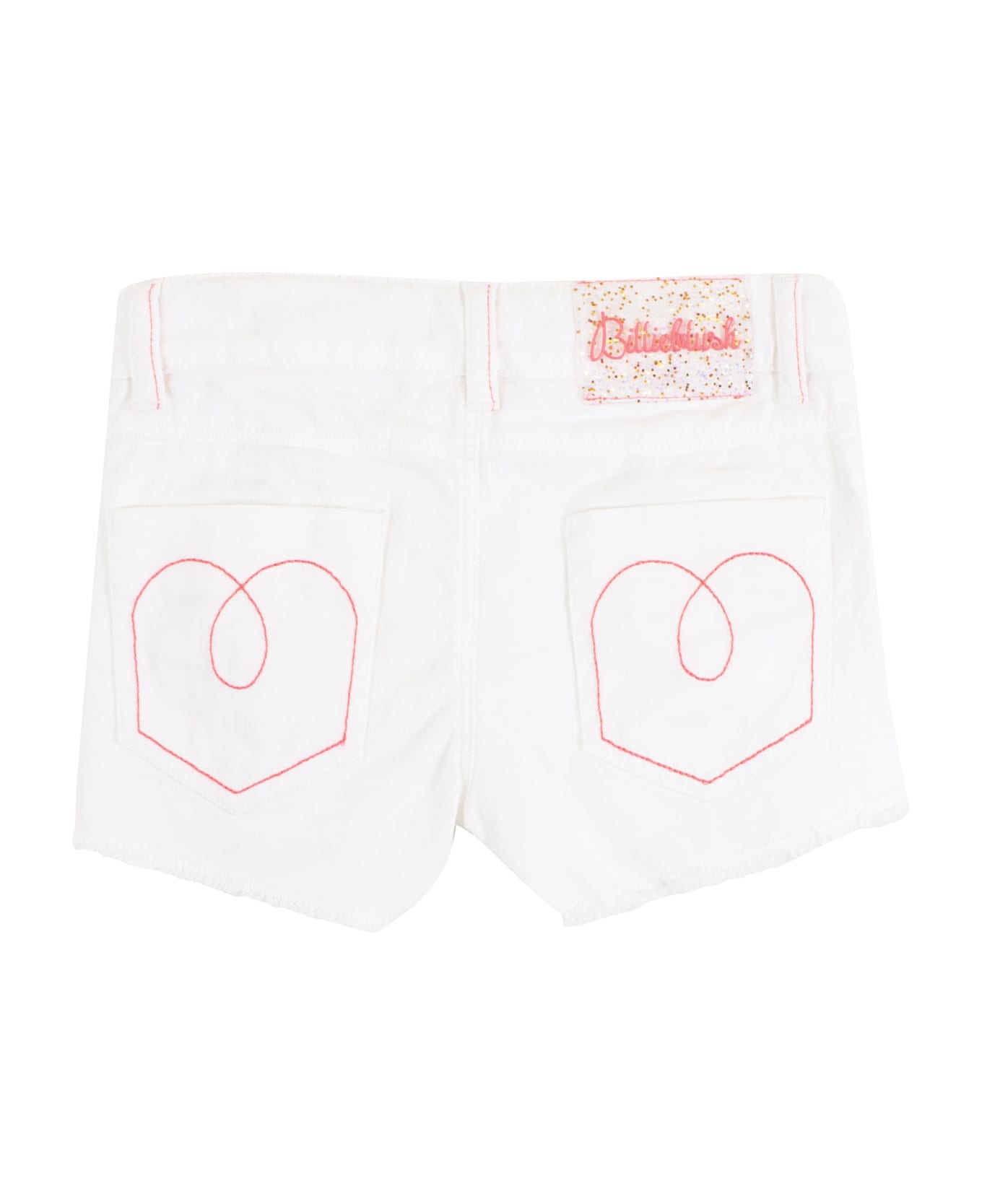 Billieblush Little Girl Shorts With Bows - Cream ボトムス