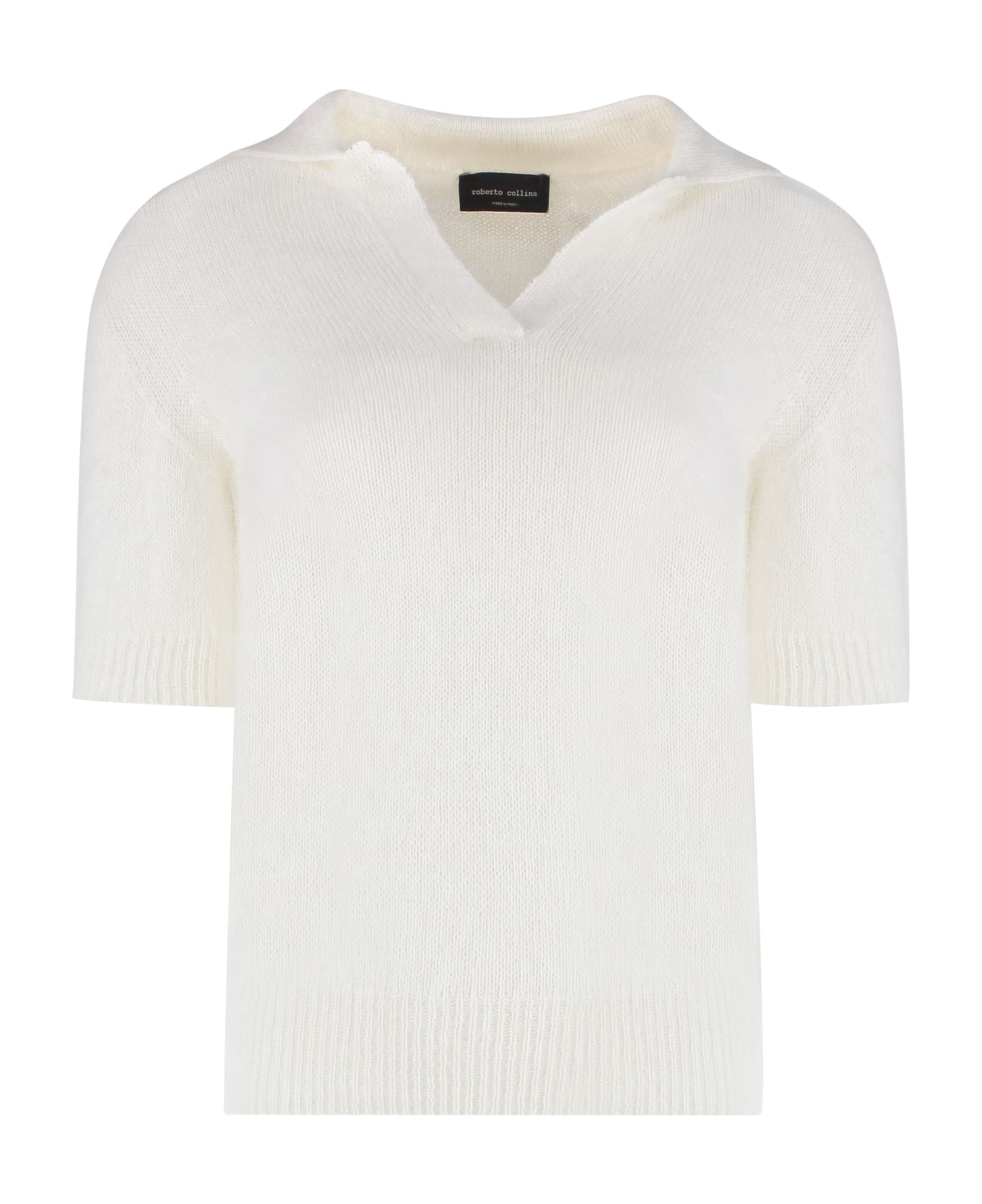 Roberto Collina Short Sleeve Sweater - White