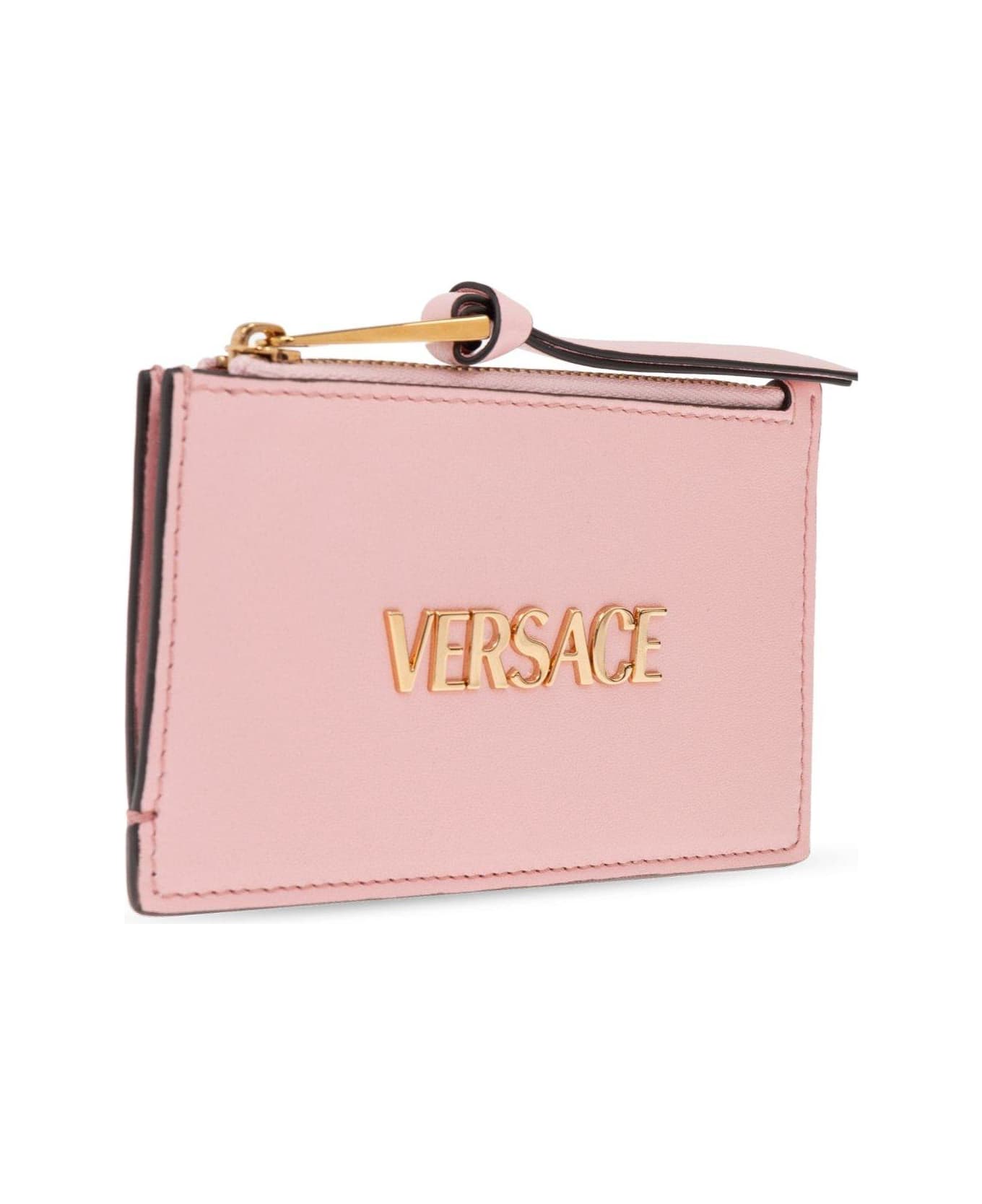 Versace Logo-lettering Zipped Wallet - PINK