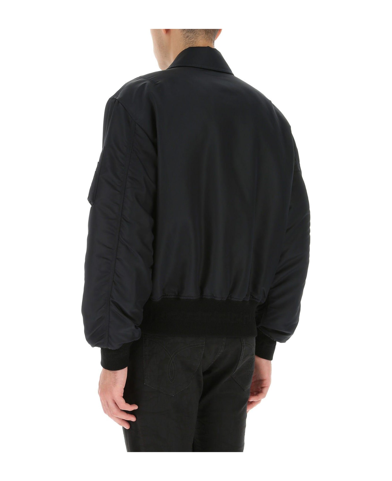 Versace Black Nylon Padded Jacket - Black