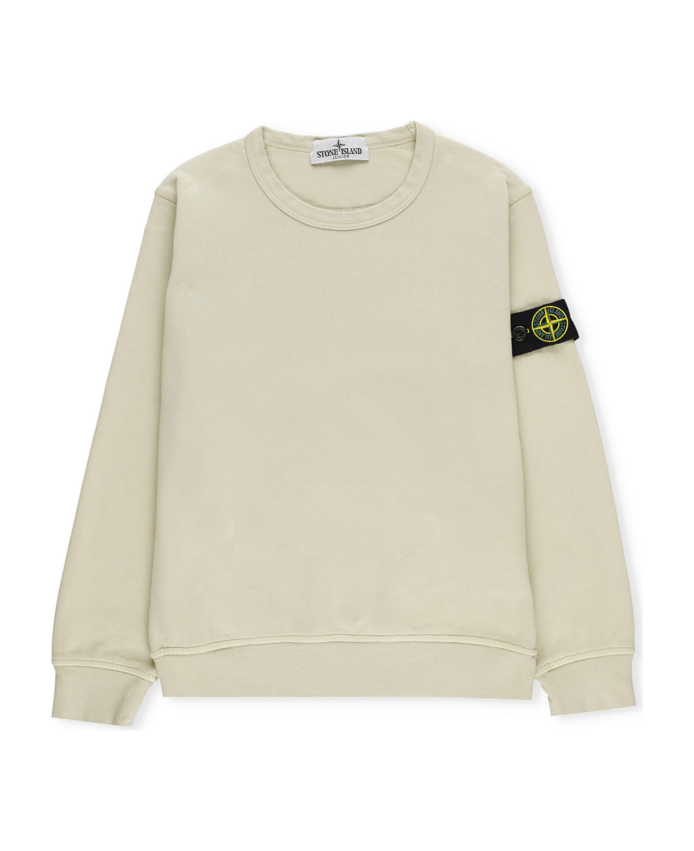 Stone Island Junior Cotton Sweartshirt - Beige ニットウェア＆スウェットシャツ
