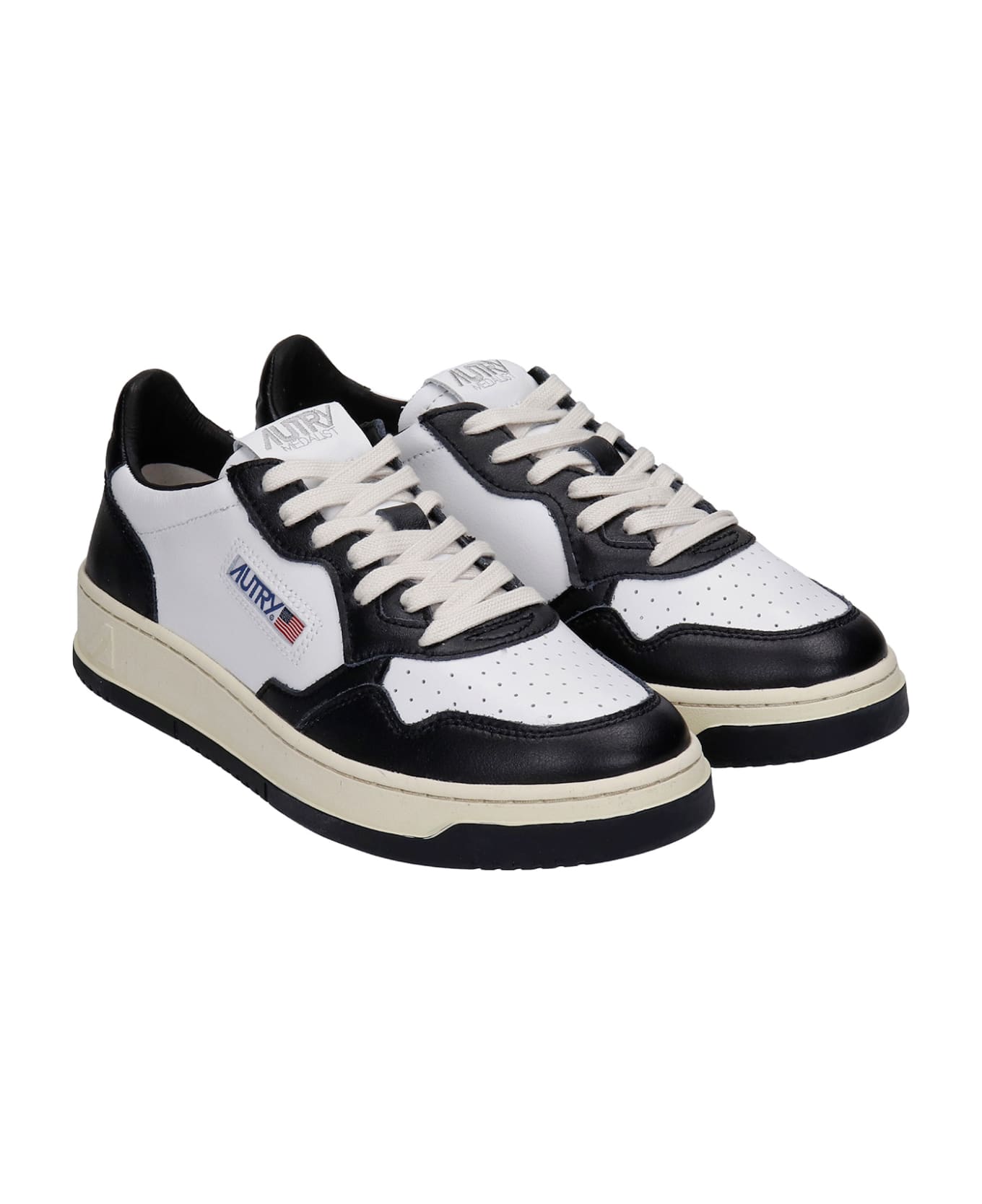 Autry 01 Sneakers In White Leather - WHITE/BLACK
