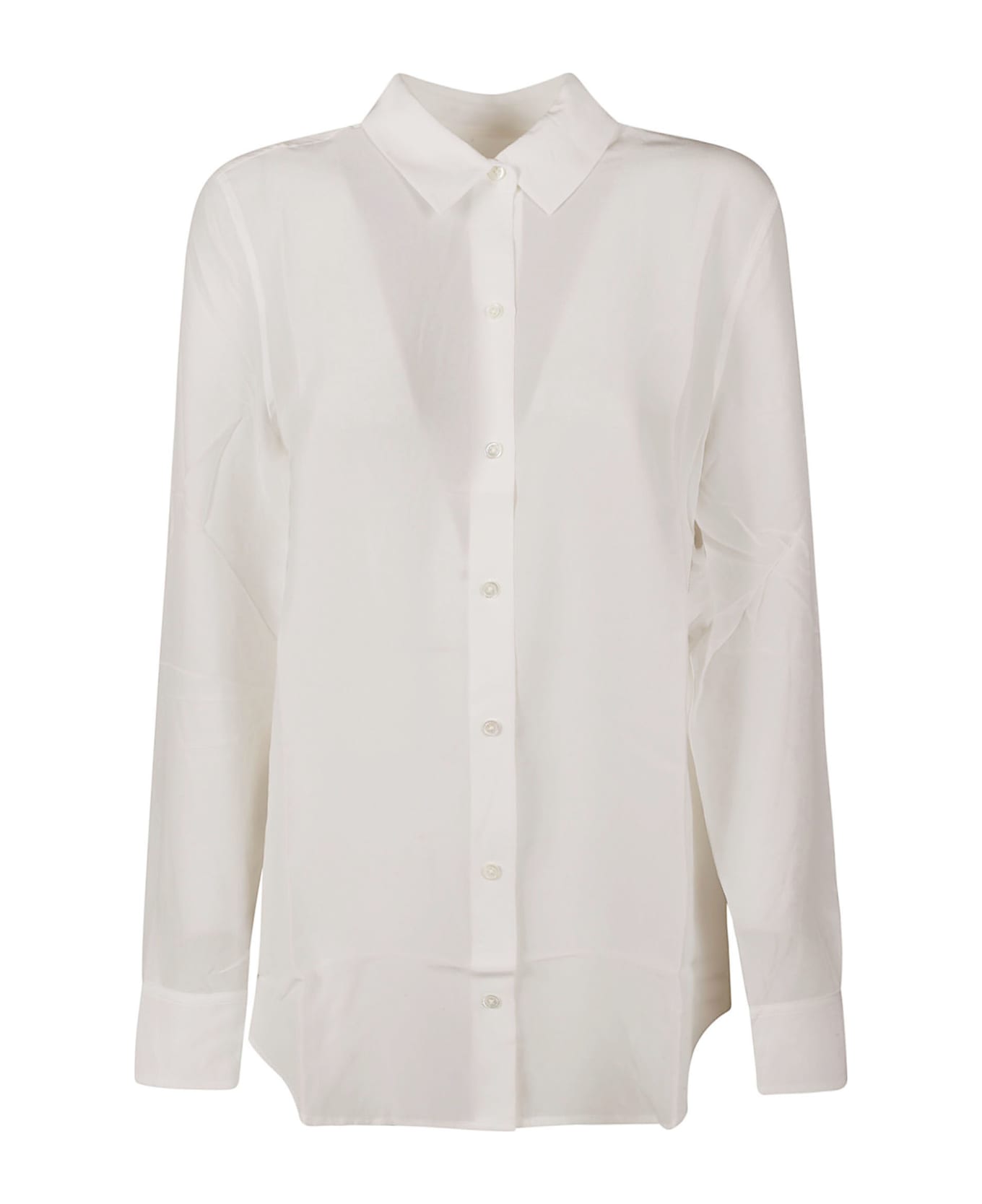 Equipment Round Hem Plain Shirt - Bright White シャツ