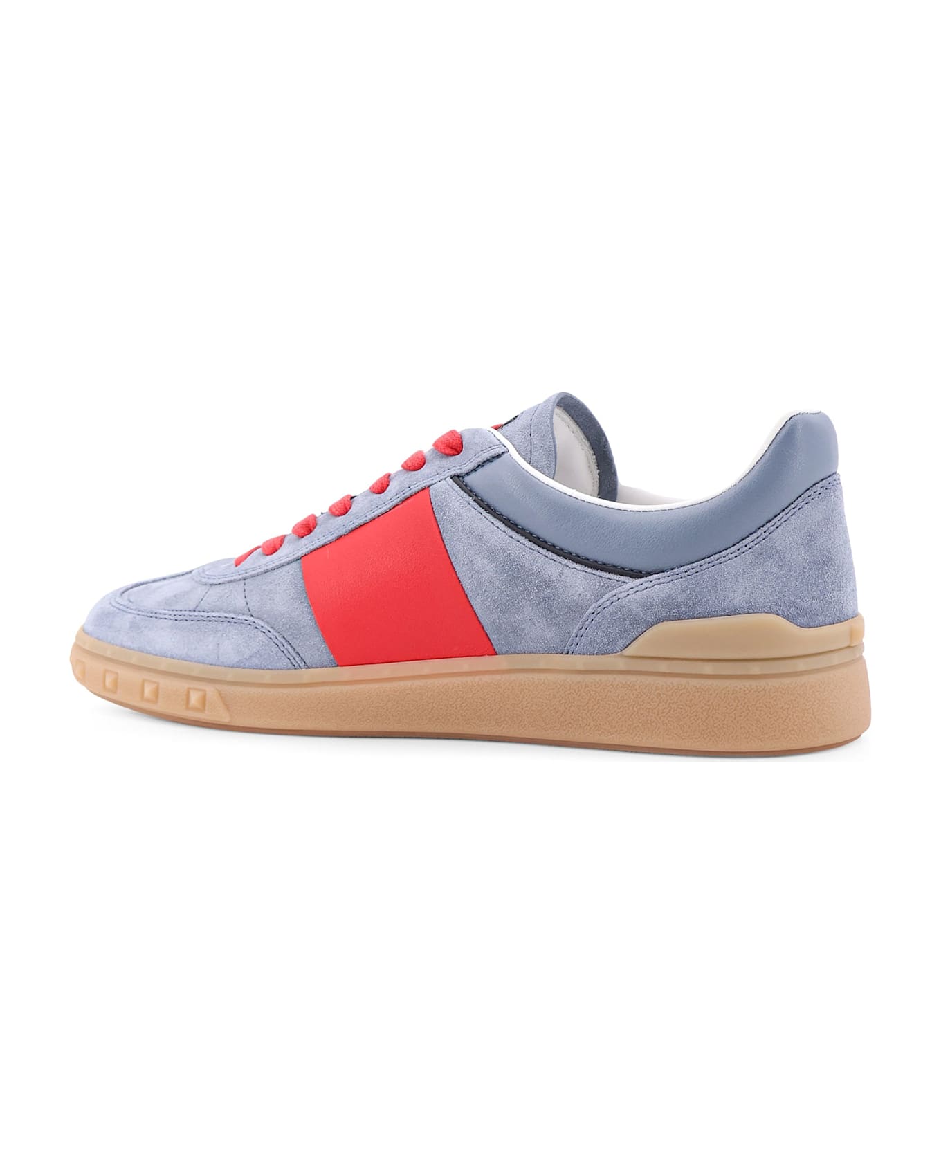 Valentino Garavani Upvillage Low Top Sneaker In Suede And Leather - Blue