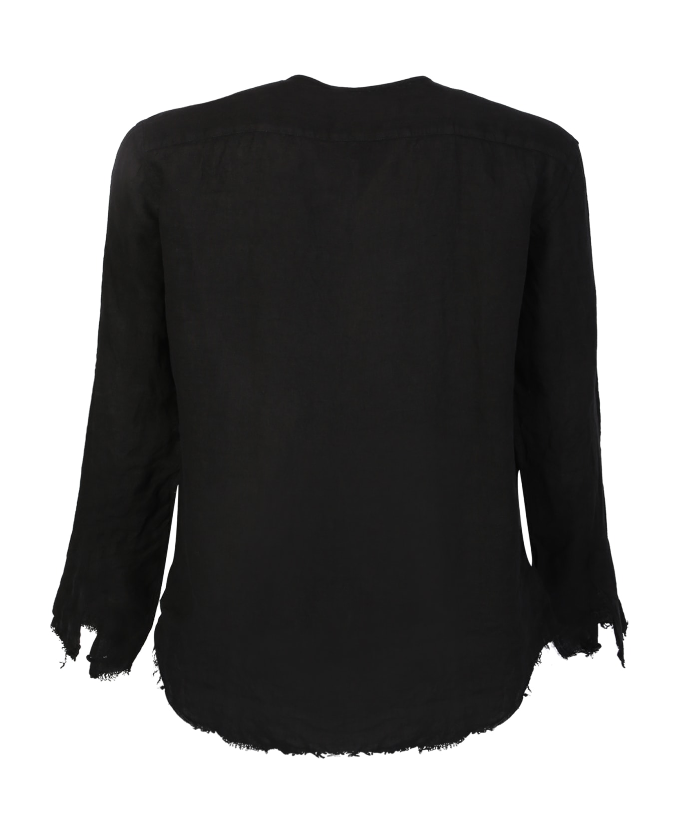 costumein Frayed Edges Black Shirt - Black