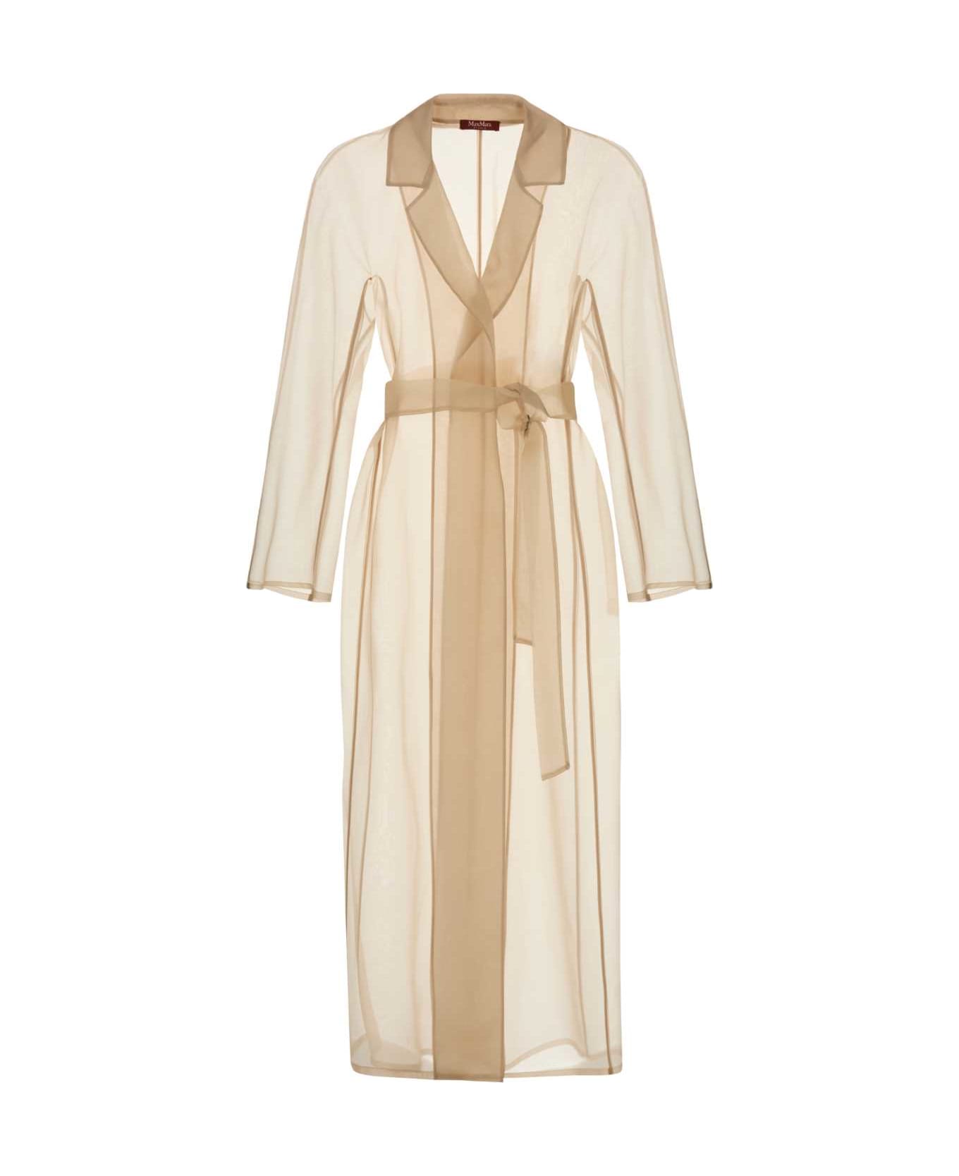 Max Mara Studio Beige Organza Duomo Coat - AVORIO