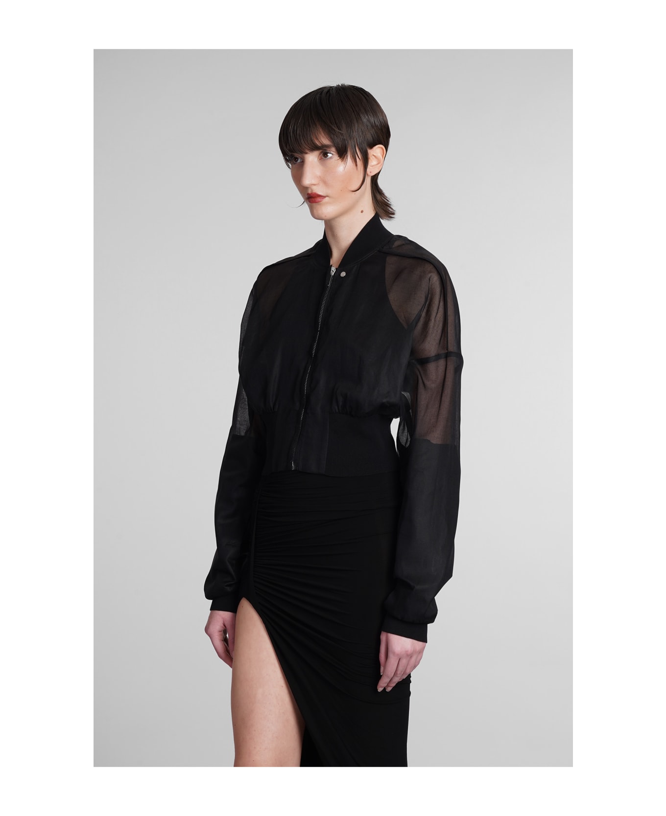 Rick Owens Cropped Jacket - black