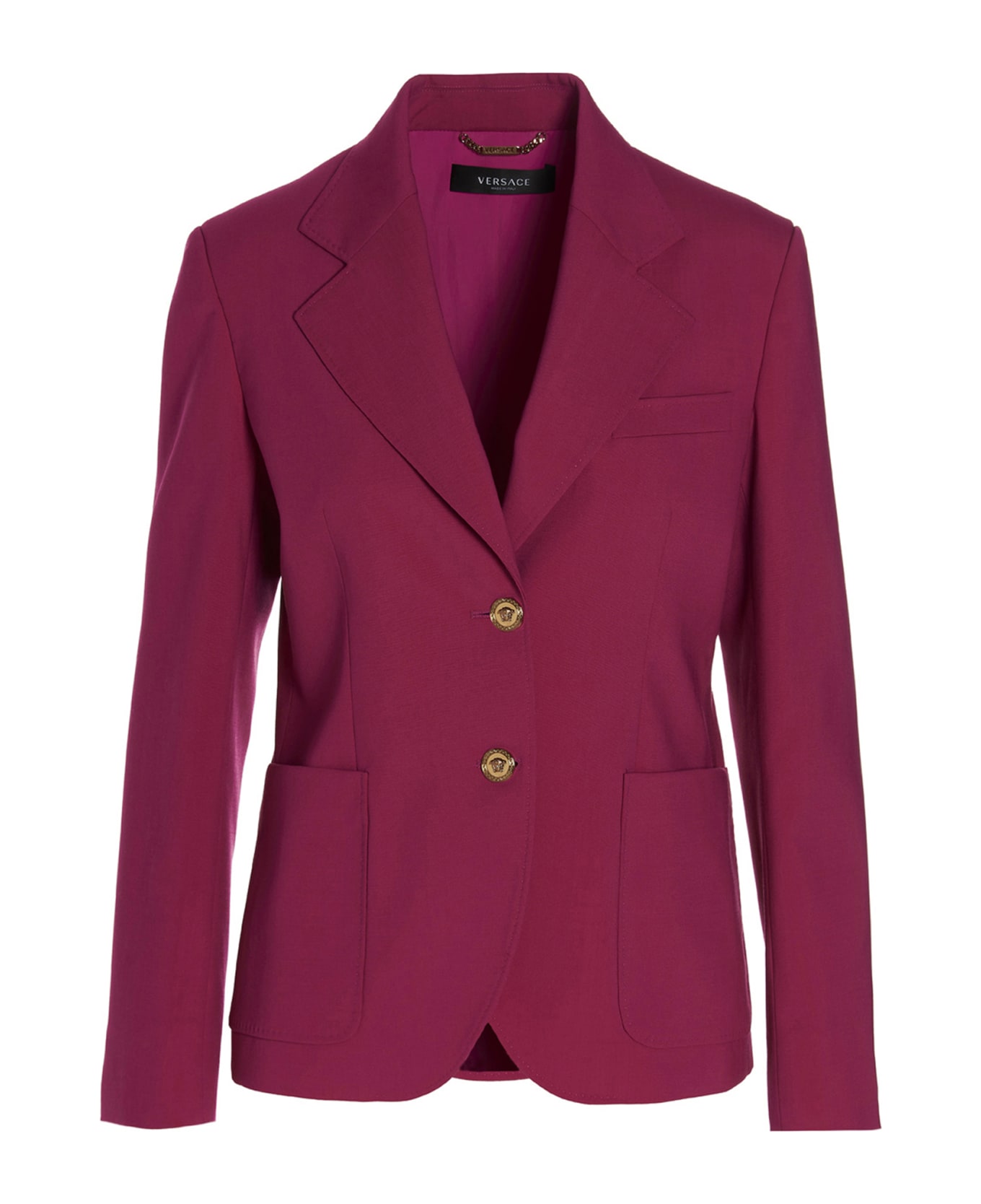 Versace Wool Logo Blazer Jacket - Fuchsia