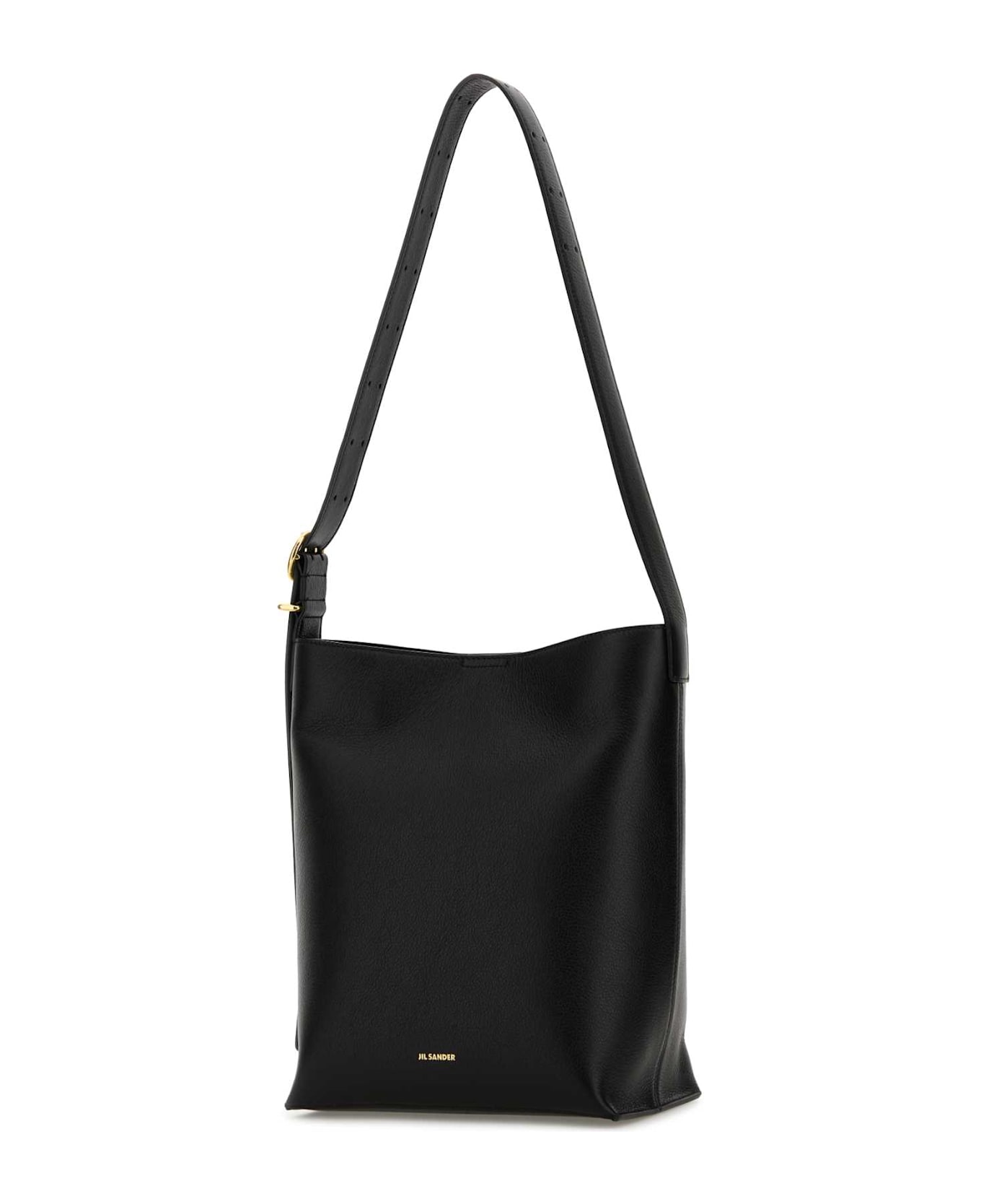 Jil Sander Black Leather Cannolo Shoulder Bag - Black