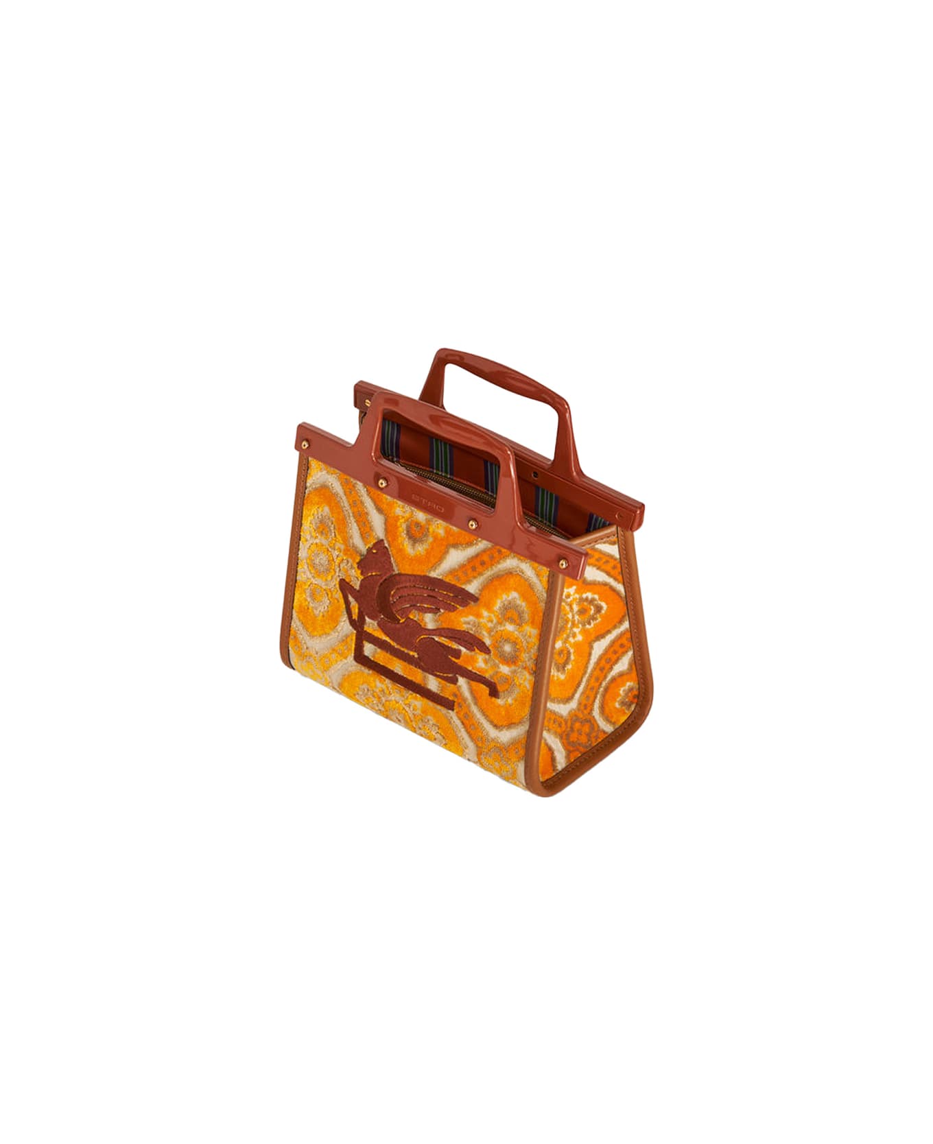 Etro Jacquard Love Trotter Mini Bag In Orange - MULTICOLOR GIALLO