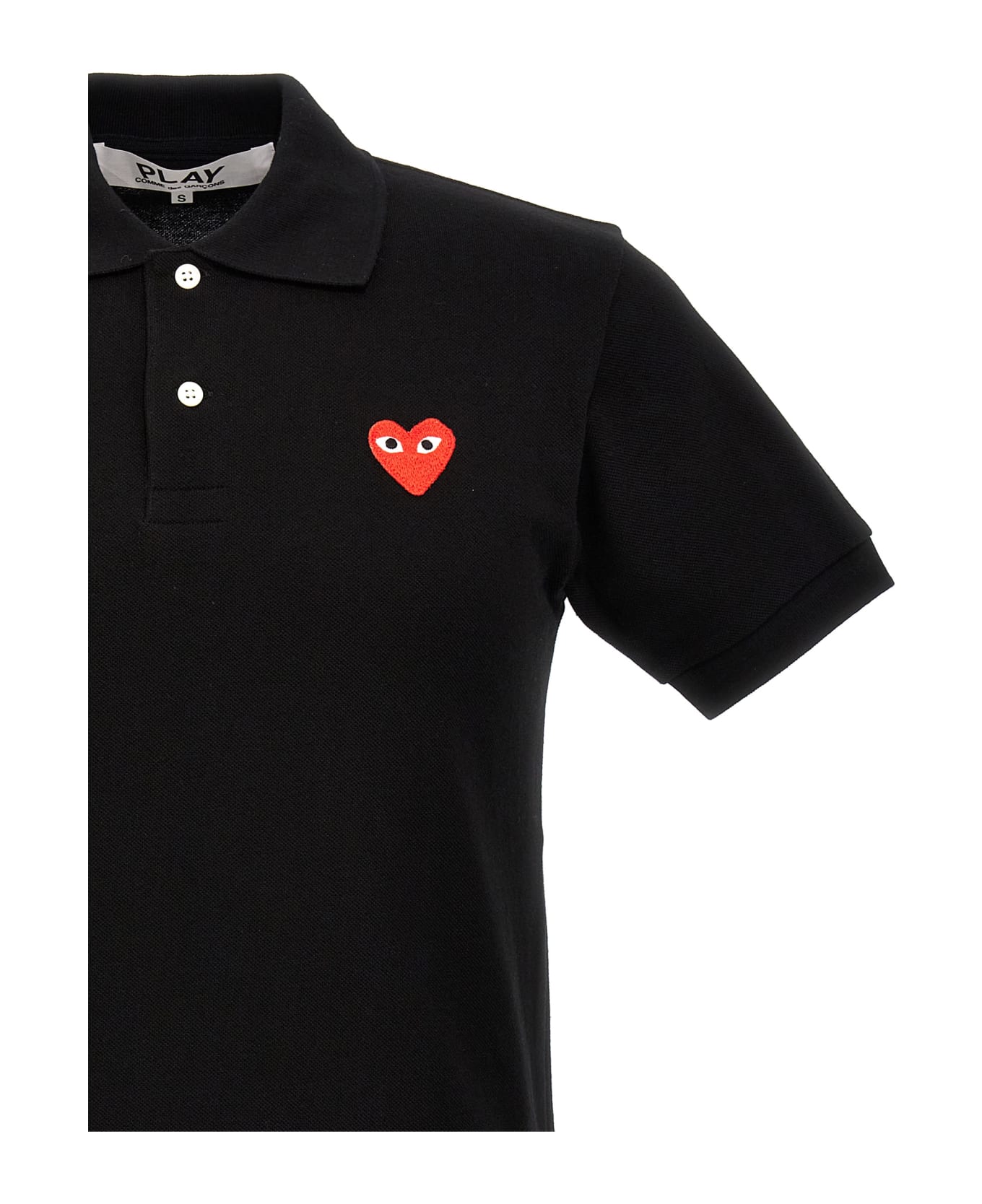 Comme des Garçons Play Logo Patch Polo Shirt - Black   ポロシャツ