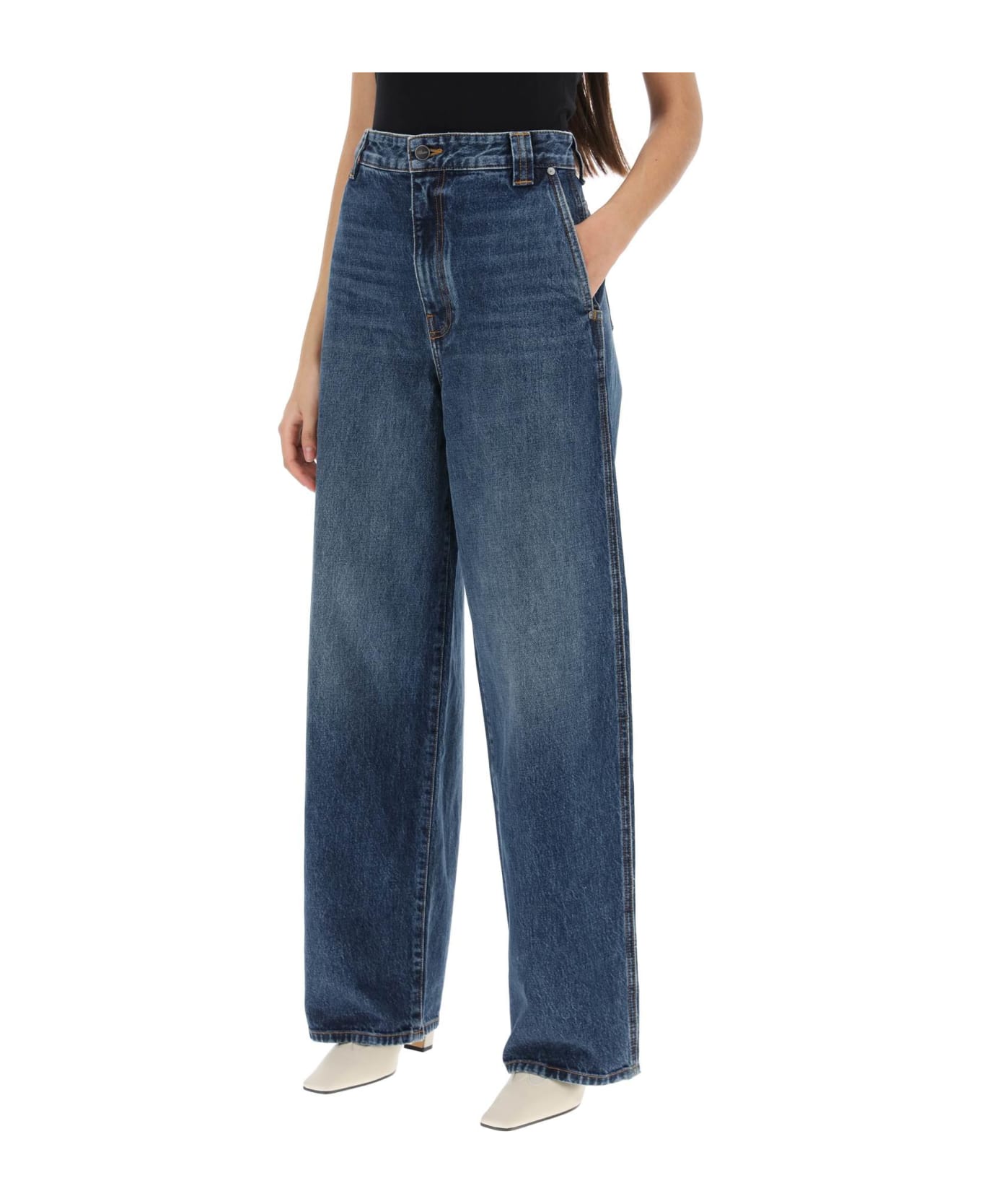 Khaite 'bacall' Blue Cotton Jeans - Archer