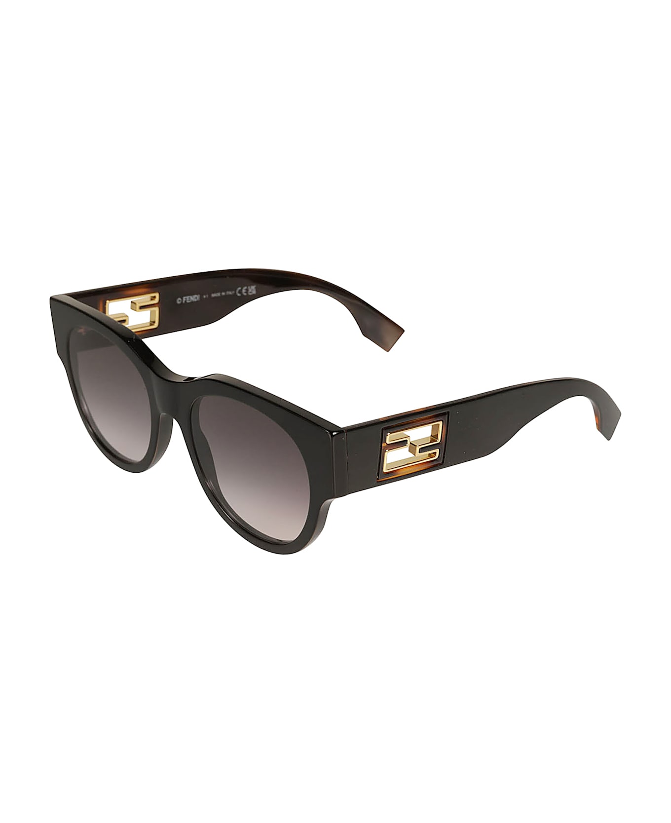 Fendi Round Wayfarer Sunglasses - 01B - Black